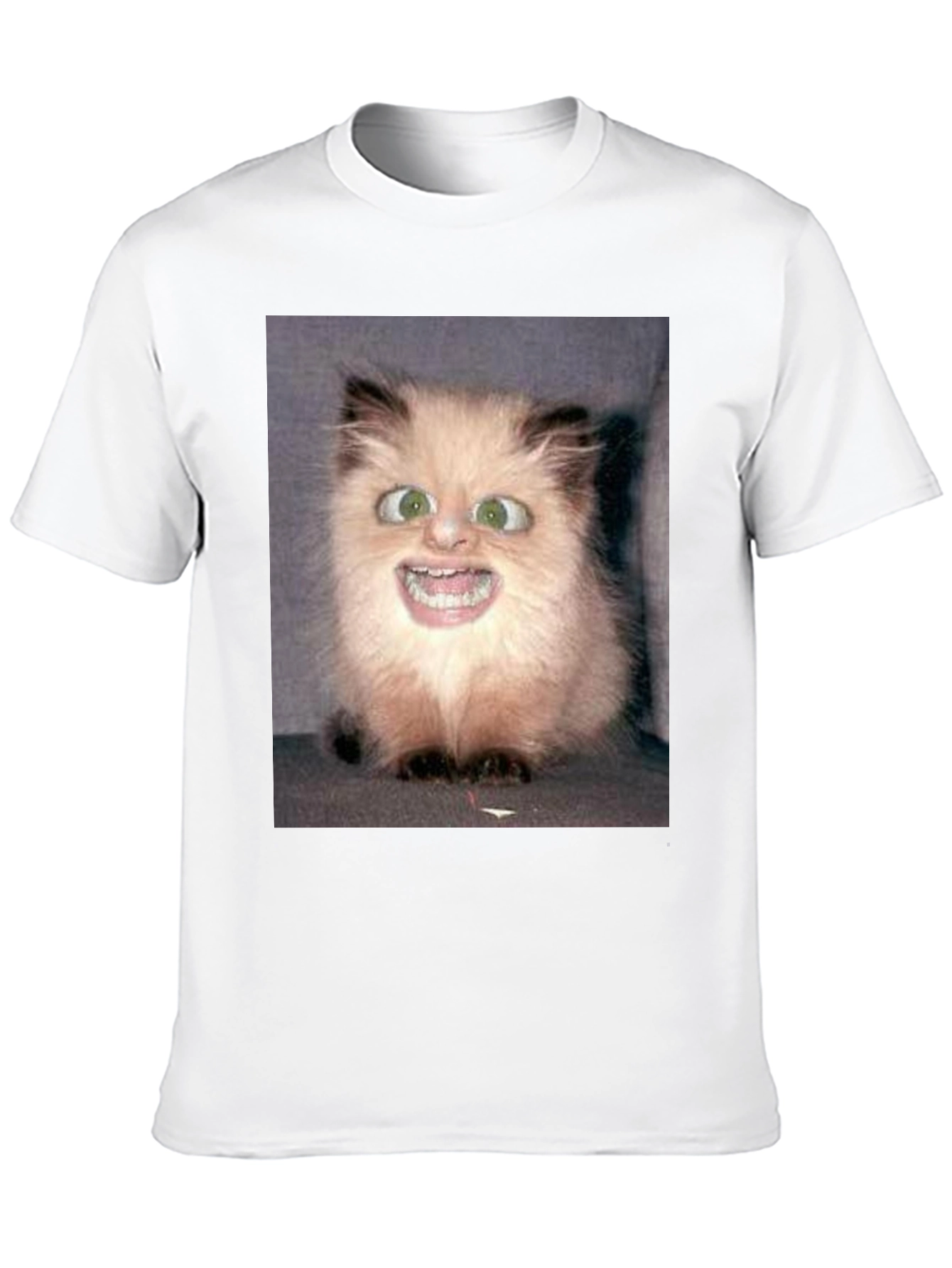 Funny Cat Face Black T-Shirt