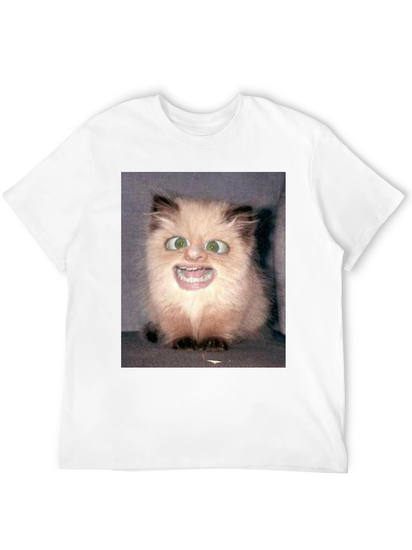 Funny Cat Face Black T-Shirt