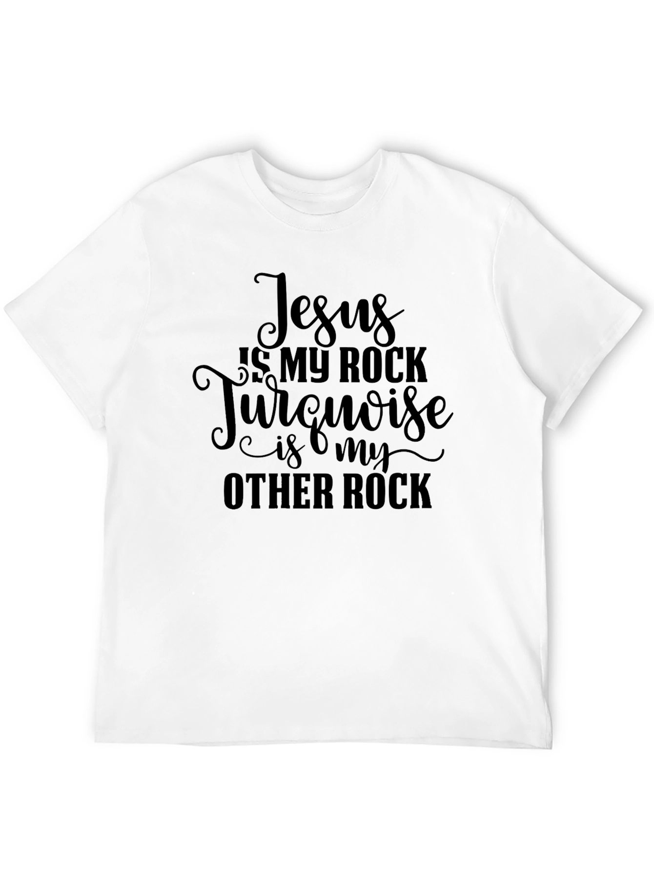 Jesus & Turquoise Rock Graphic T-Shirt