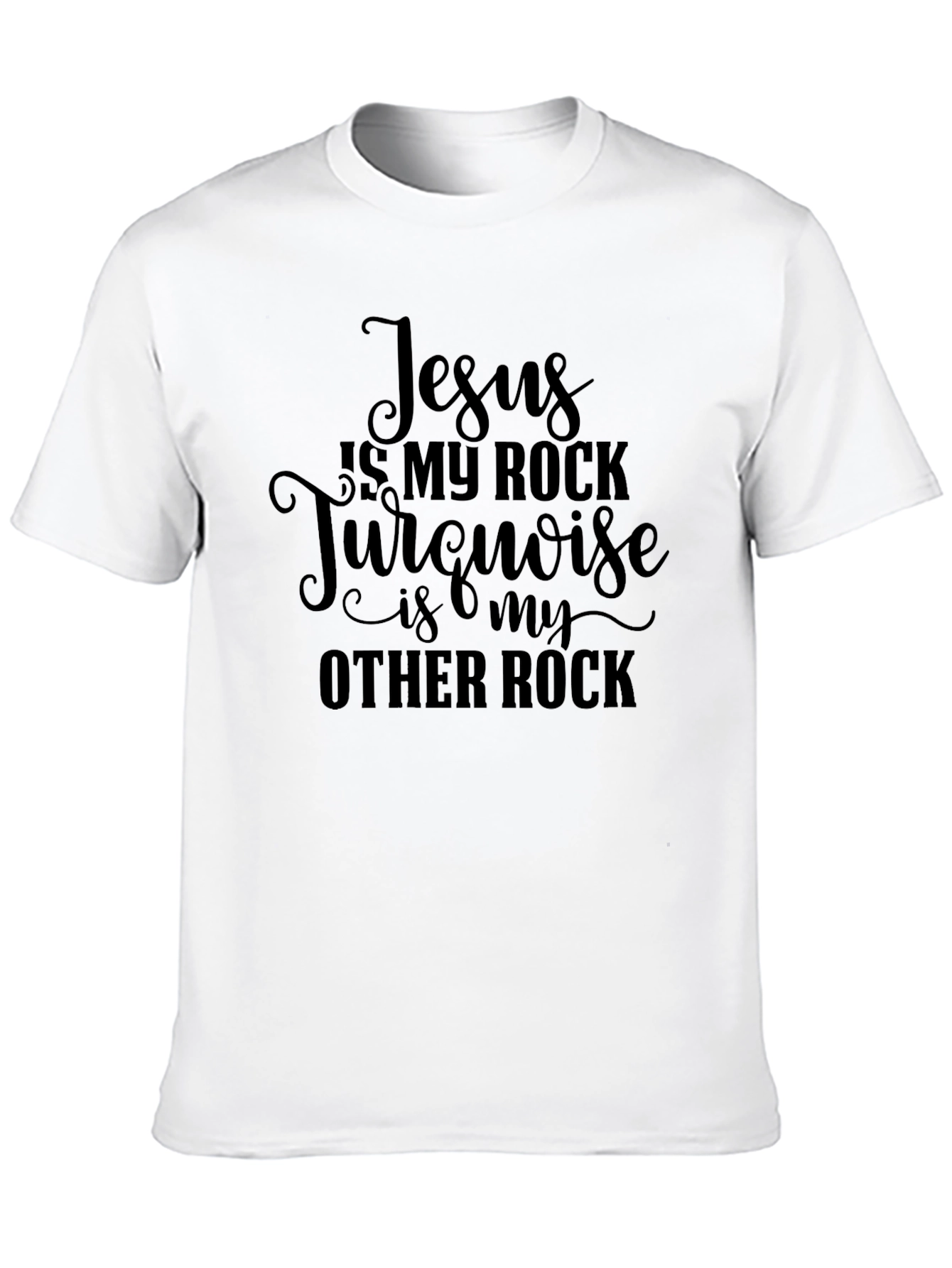 Jesus & Turquoise Rock Graphic T-Shirt