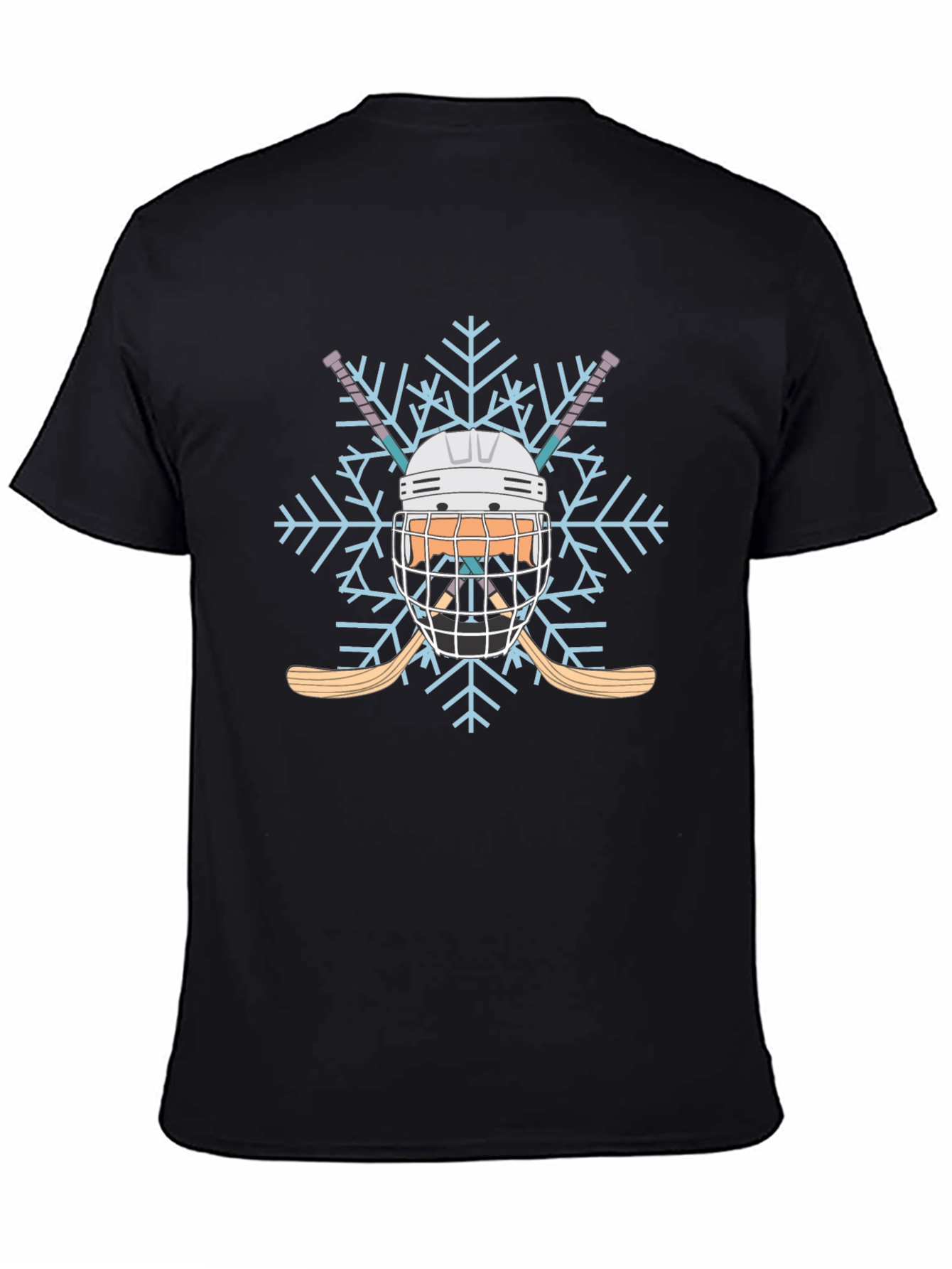 Hockey Helmet Snowflake Tee - Winter Sports Shirt