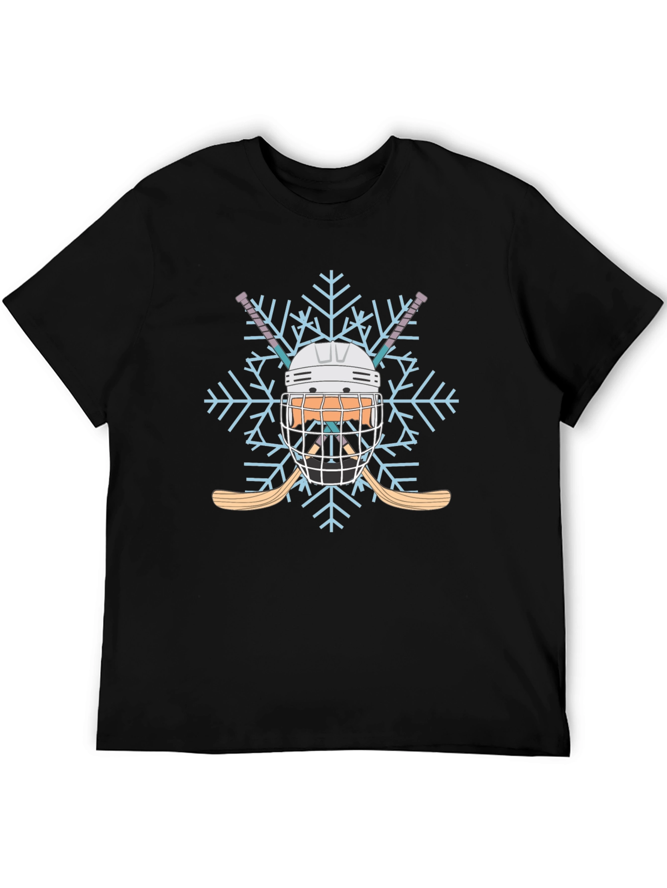 Hockey Helmet Snowflake Tee - Winter Sports Shirt