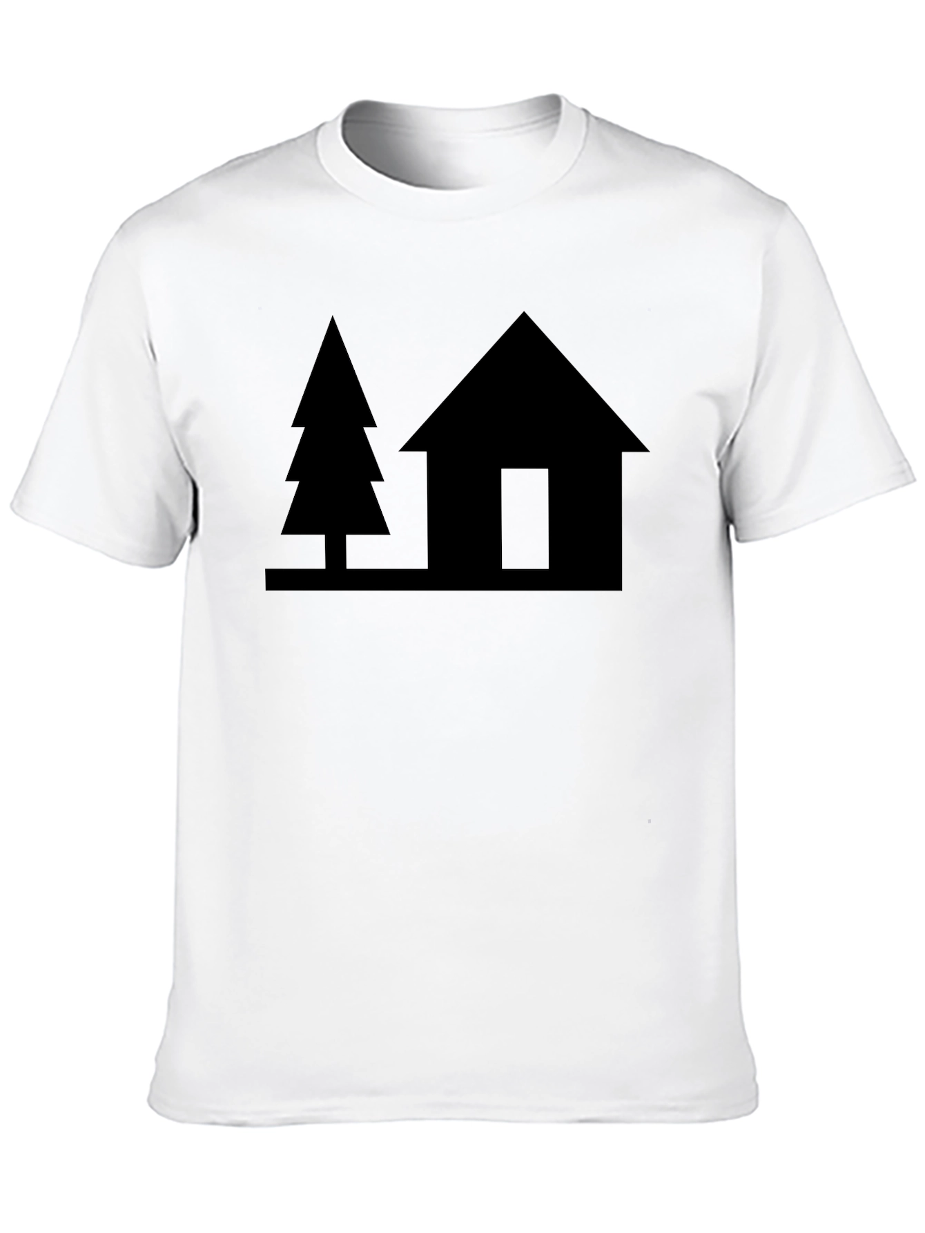 Cabin & Tree Graphic Tee - Solid Black