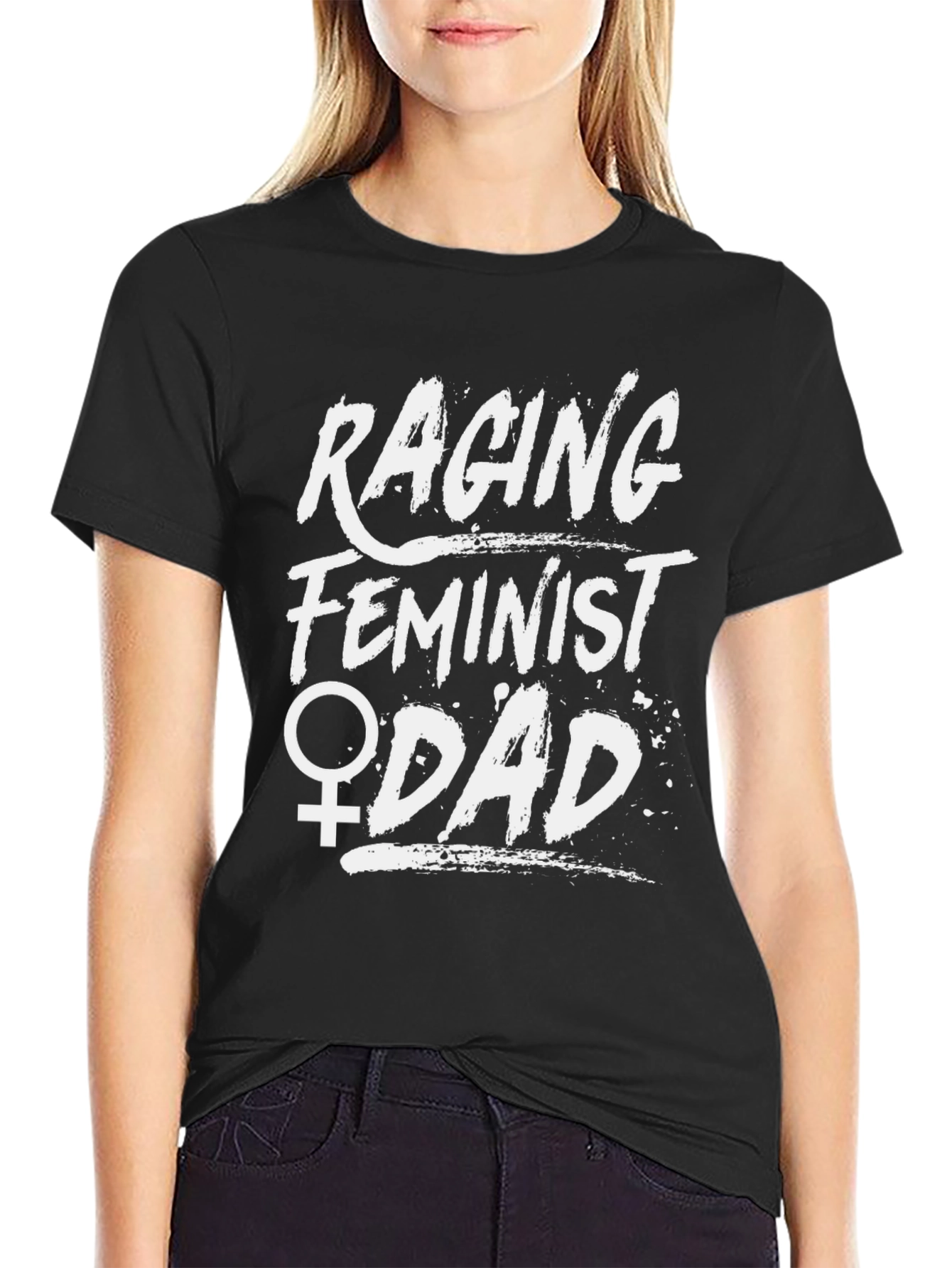 Raging Feminist Dad T-Shirt - Black Cotton Tee