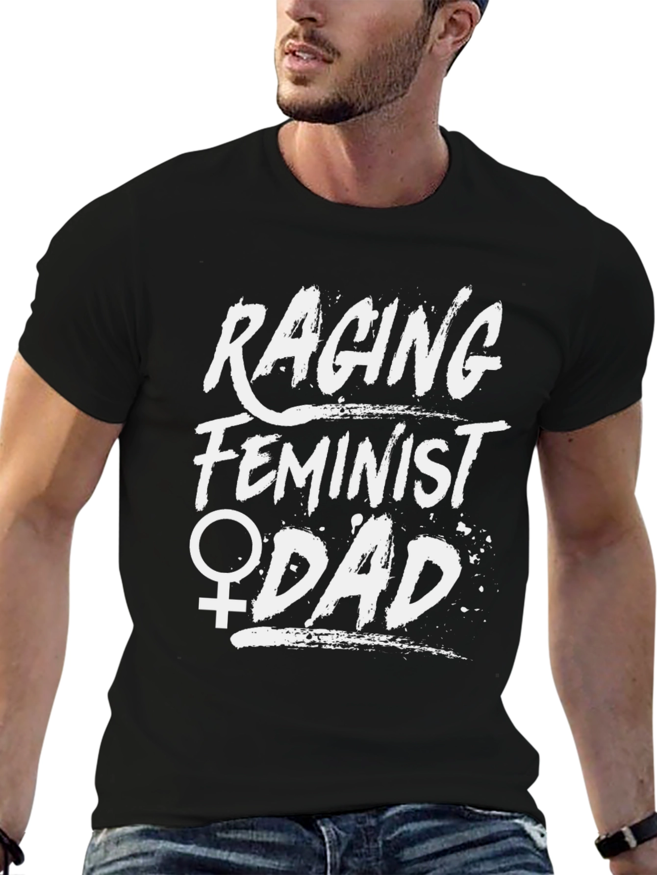 Raging Feminist Dad T-Shirt - Black Cotton Tee