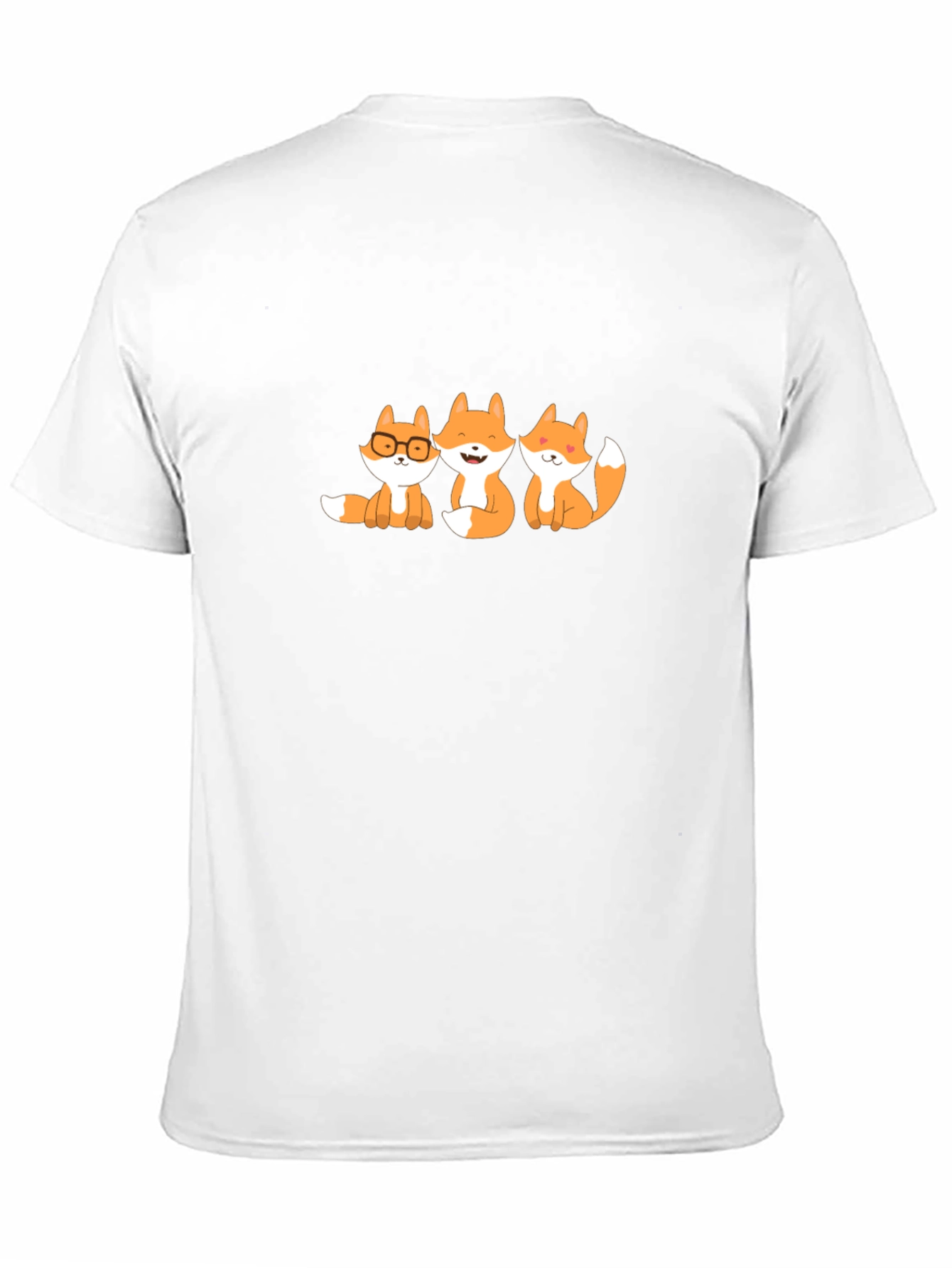 Cute Foxes Graphic Tee - Black Cotton Blend