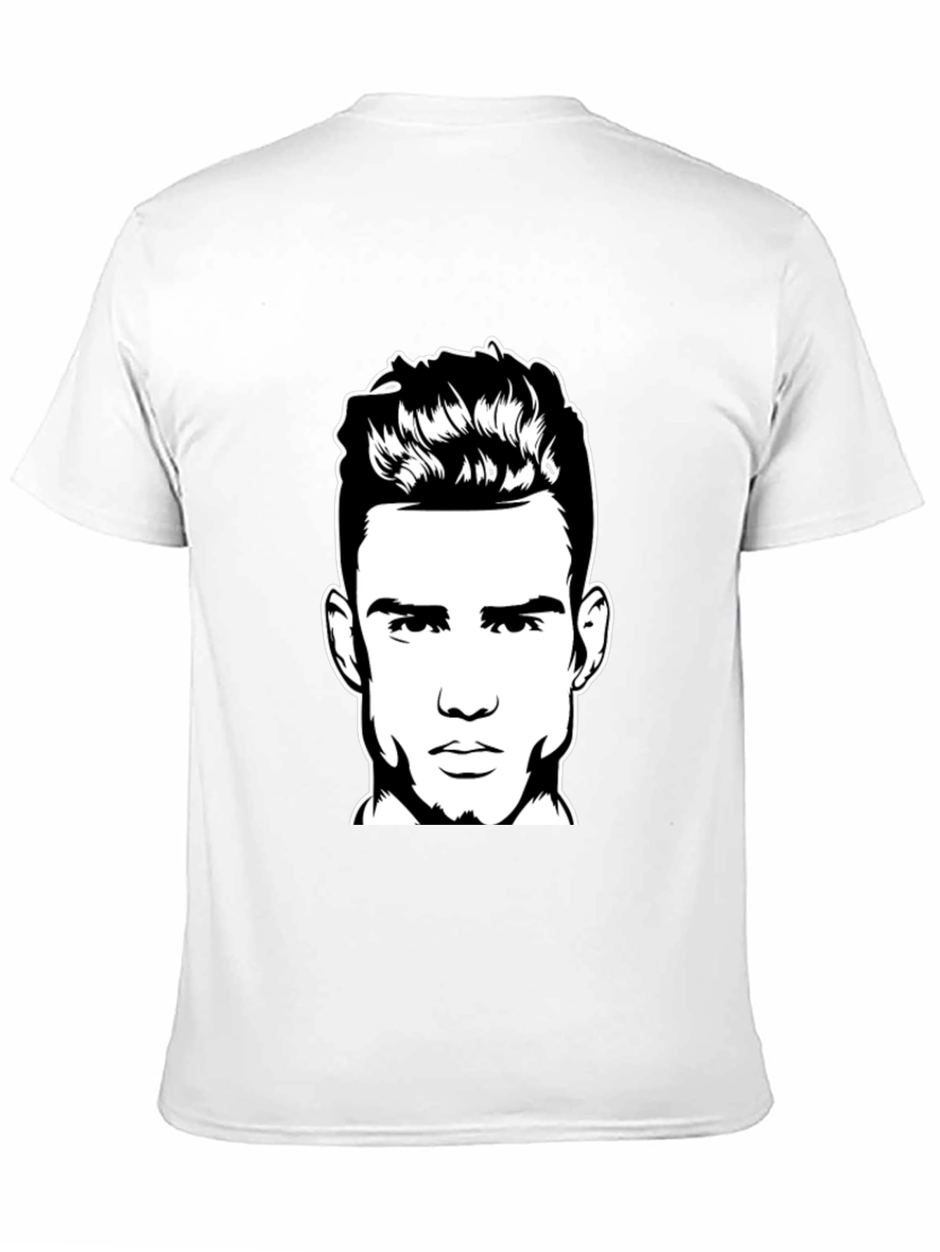 Black T-Shirt with Man Portrait Graphic