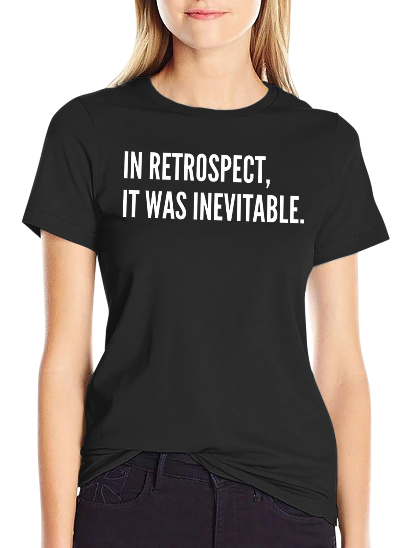 Inevitable Retro Black Cotton T-Shirt