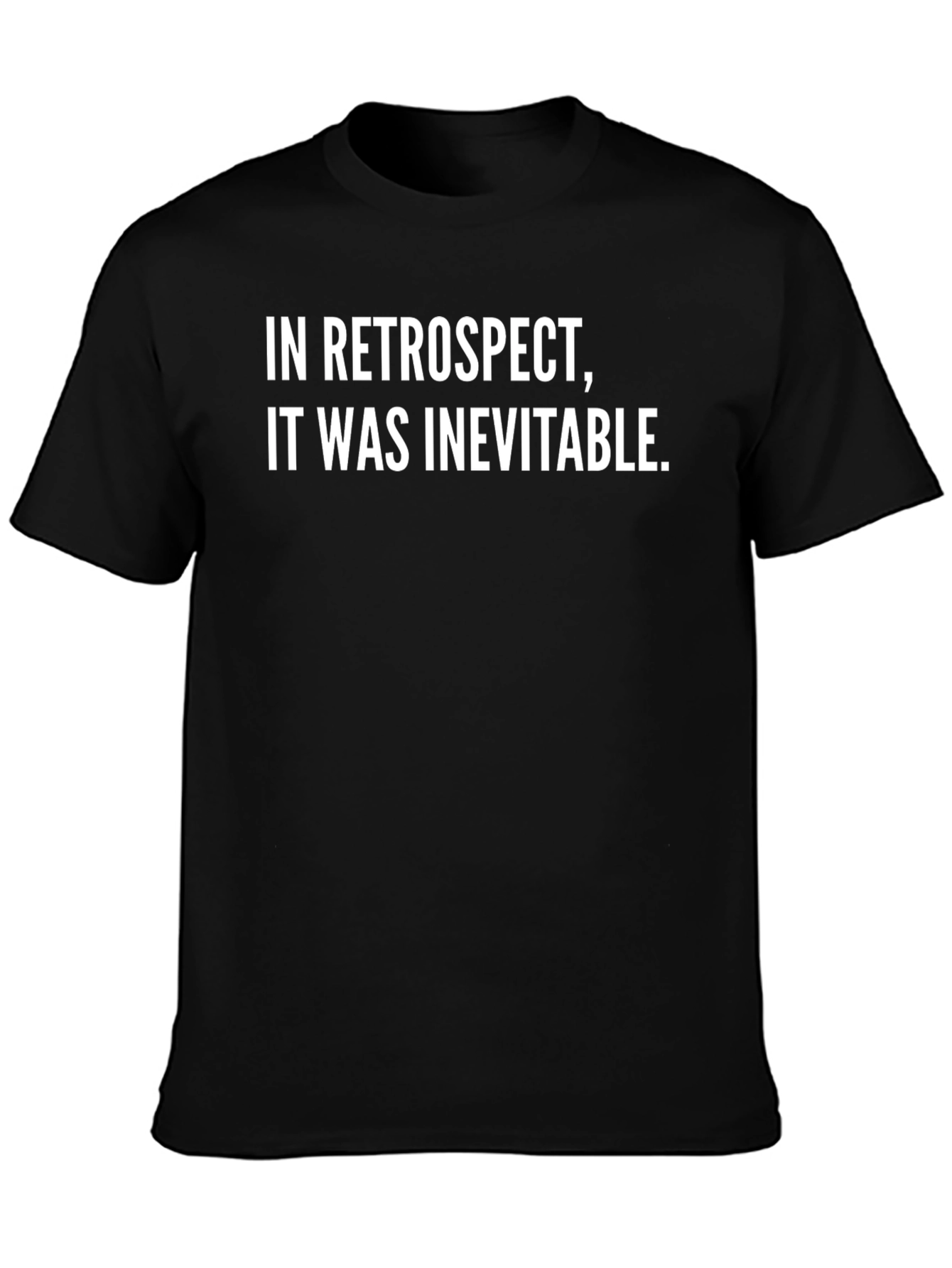 Inevitable Retro Black Cotton T-Shirt