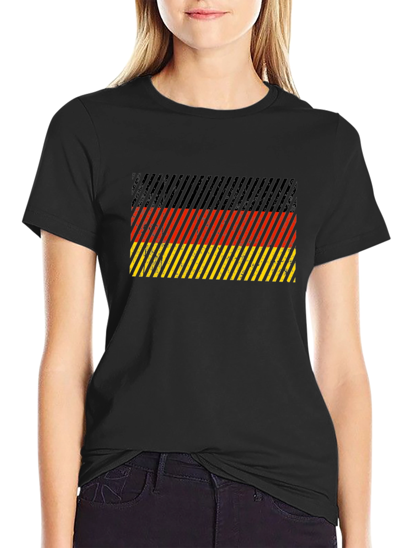 German Flag Striped Graphic T-Shirt