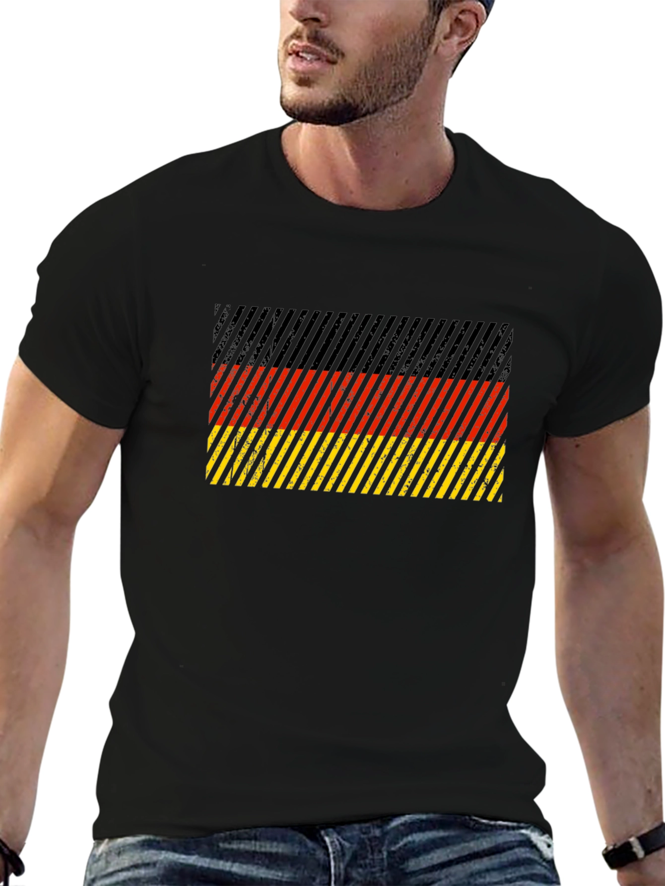 German Flag Striped Graphic T-Shirt
