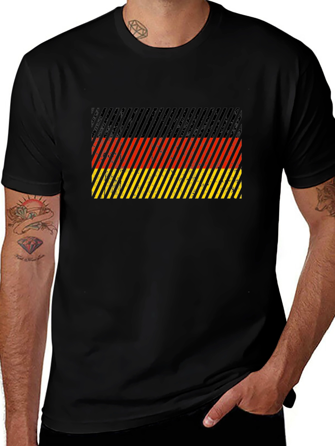 German Flag Striped Graphic T-Shirt