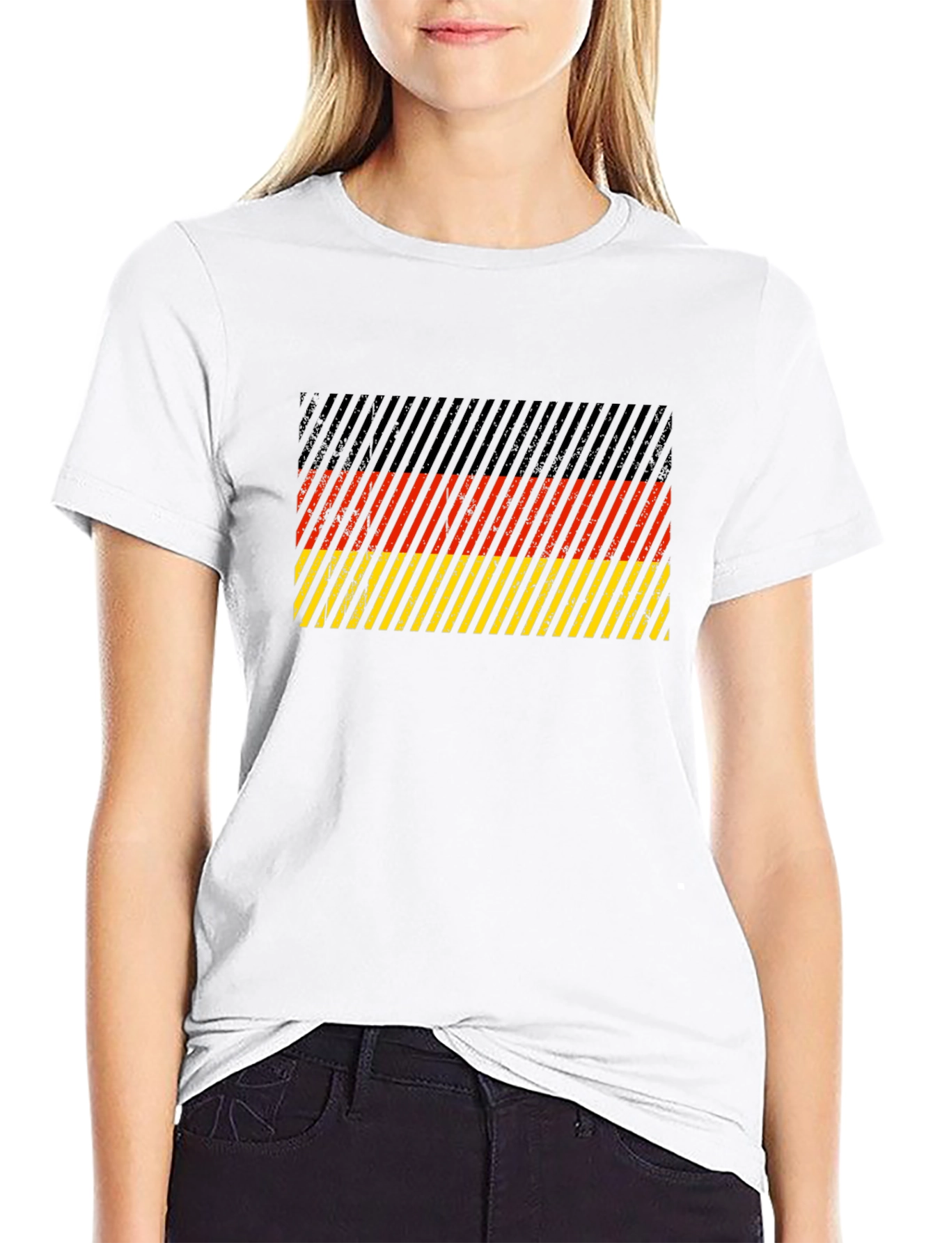 German Flag Striped Graphic T-Shirt