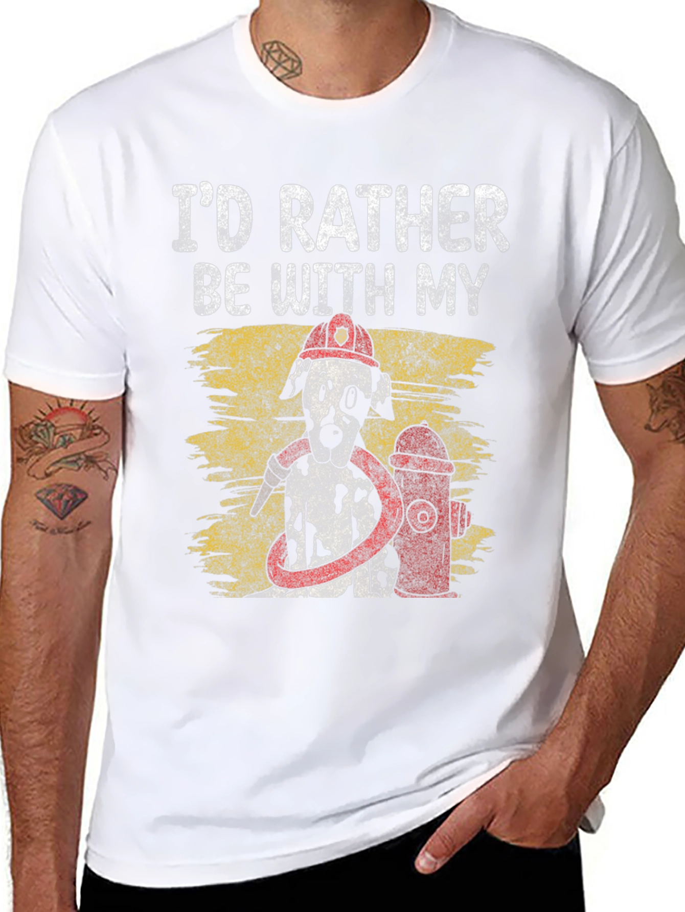 Firefighter Dalmatian Dog T-Shirt