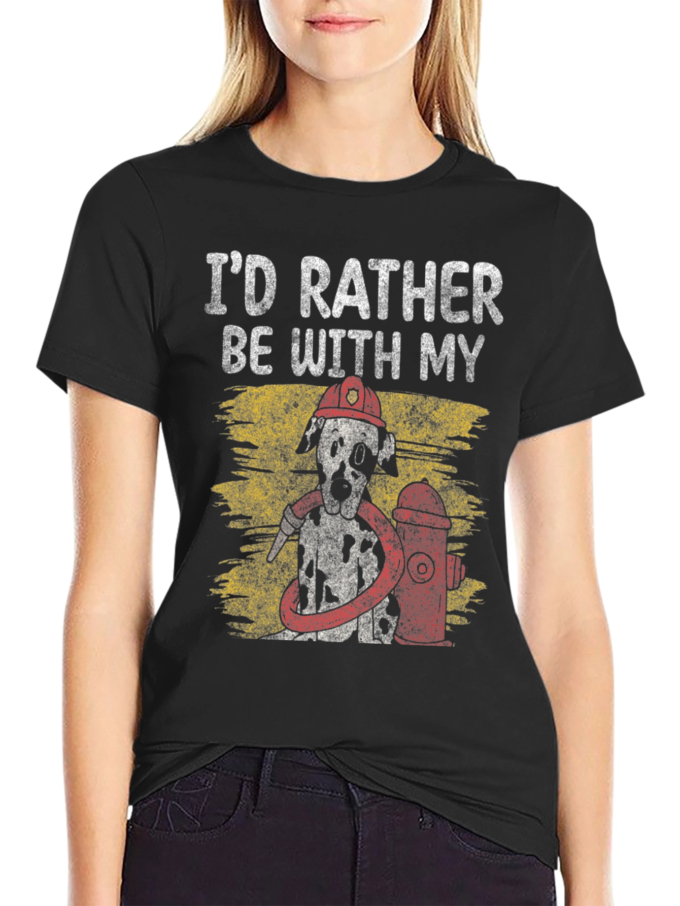 Firefighter Dalmatian Dog T-Shirt