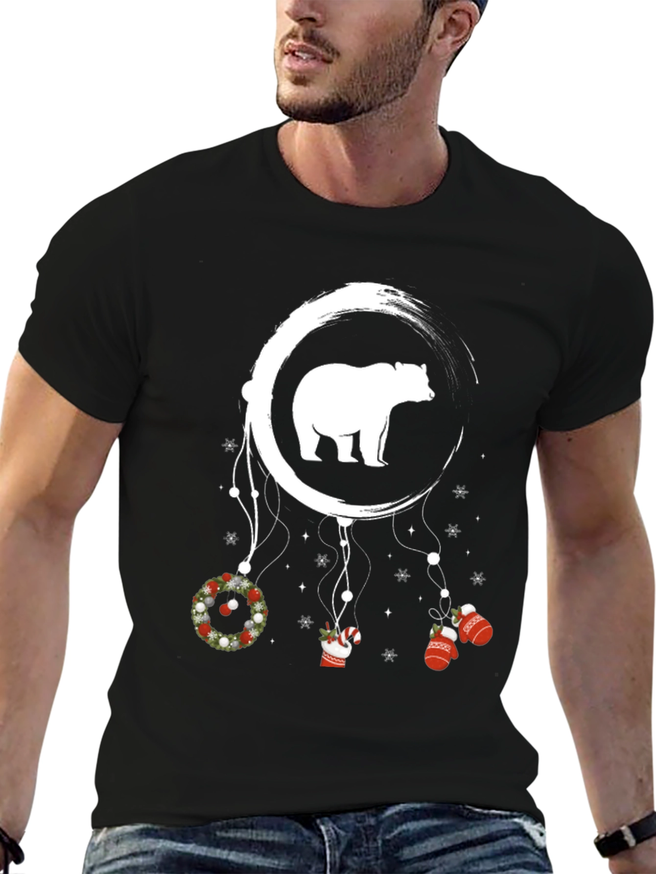 Bear Moon Dreamcatcher Christmas T-Shirt