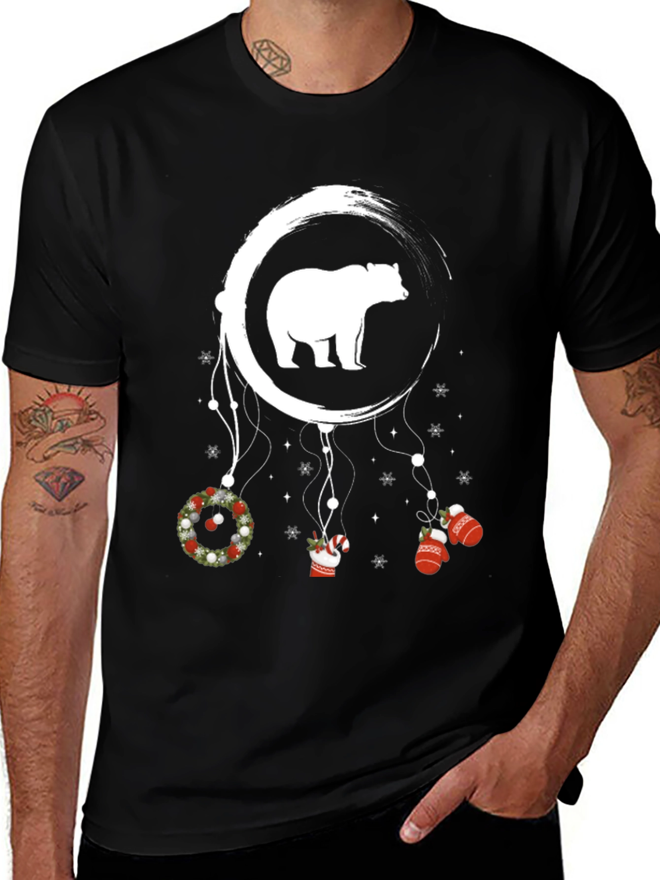 Bear Moon Dreamcatcher Christmas T-Shirt