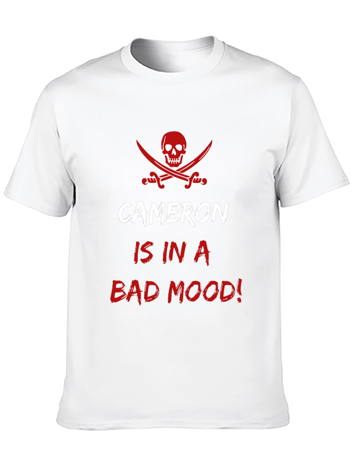 Cameron Bad Mood T-Shirt - Pirate Skull Design