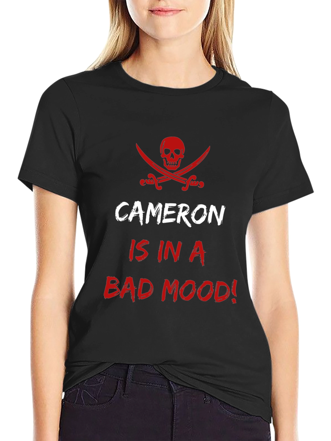 Cameron Bad Mood T-Shirt - Pirate Skull Design