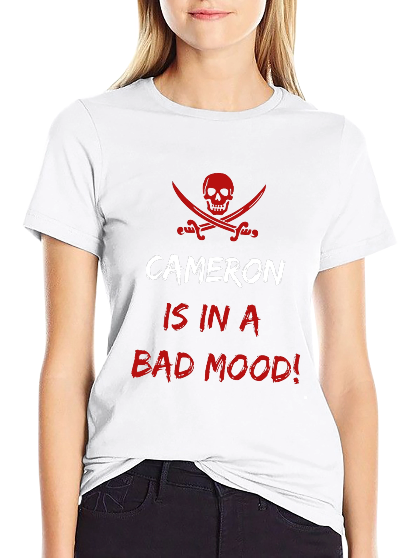 Cameron Bad Mood T-Shirt - Pirate Skull Design
