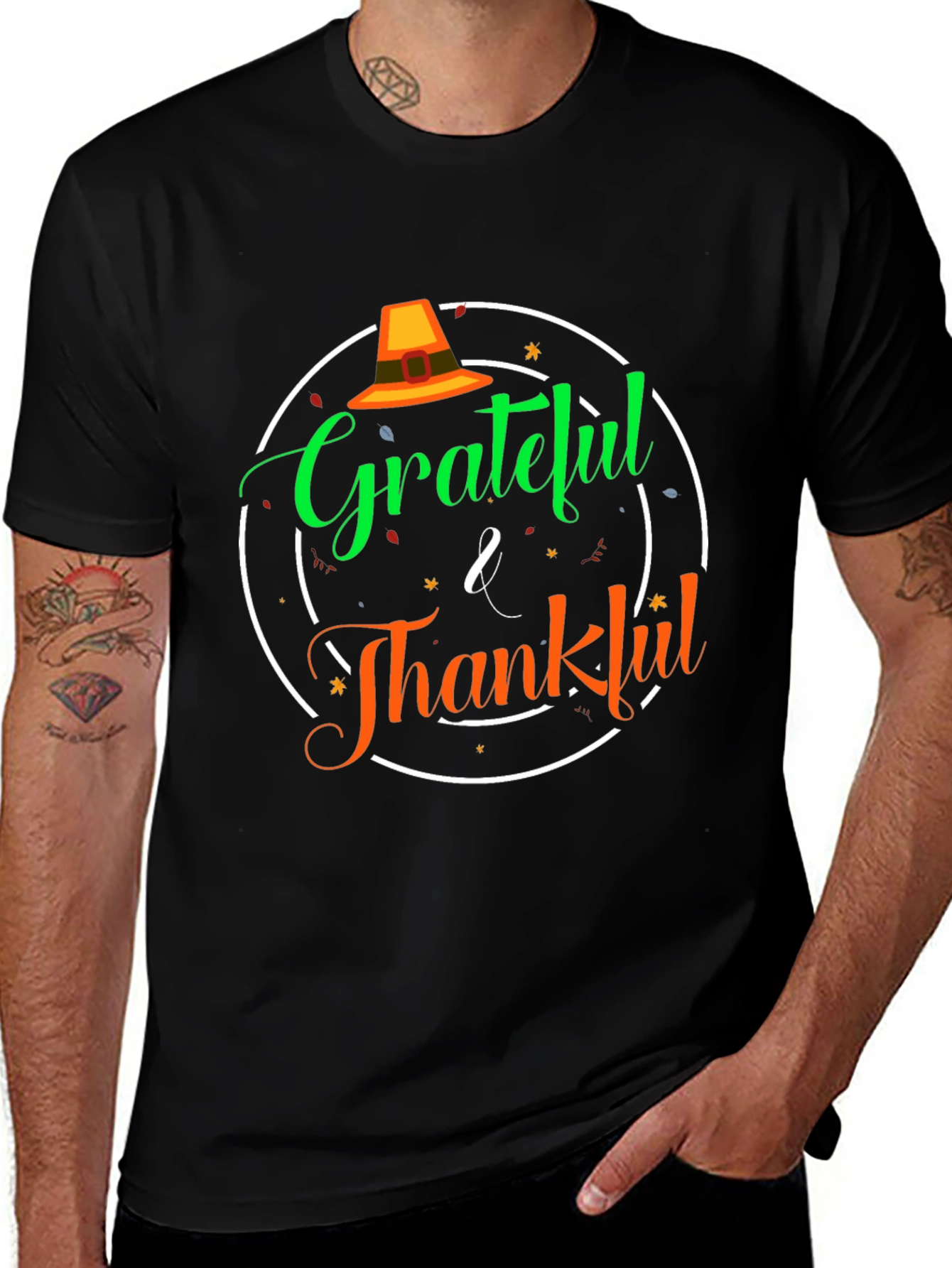 Grateful & Thankful Thanksgiving T-Shirt