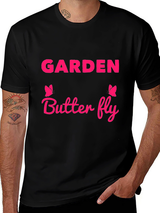 Garden Butterfly Graphic Tee - Black
