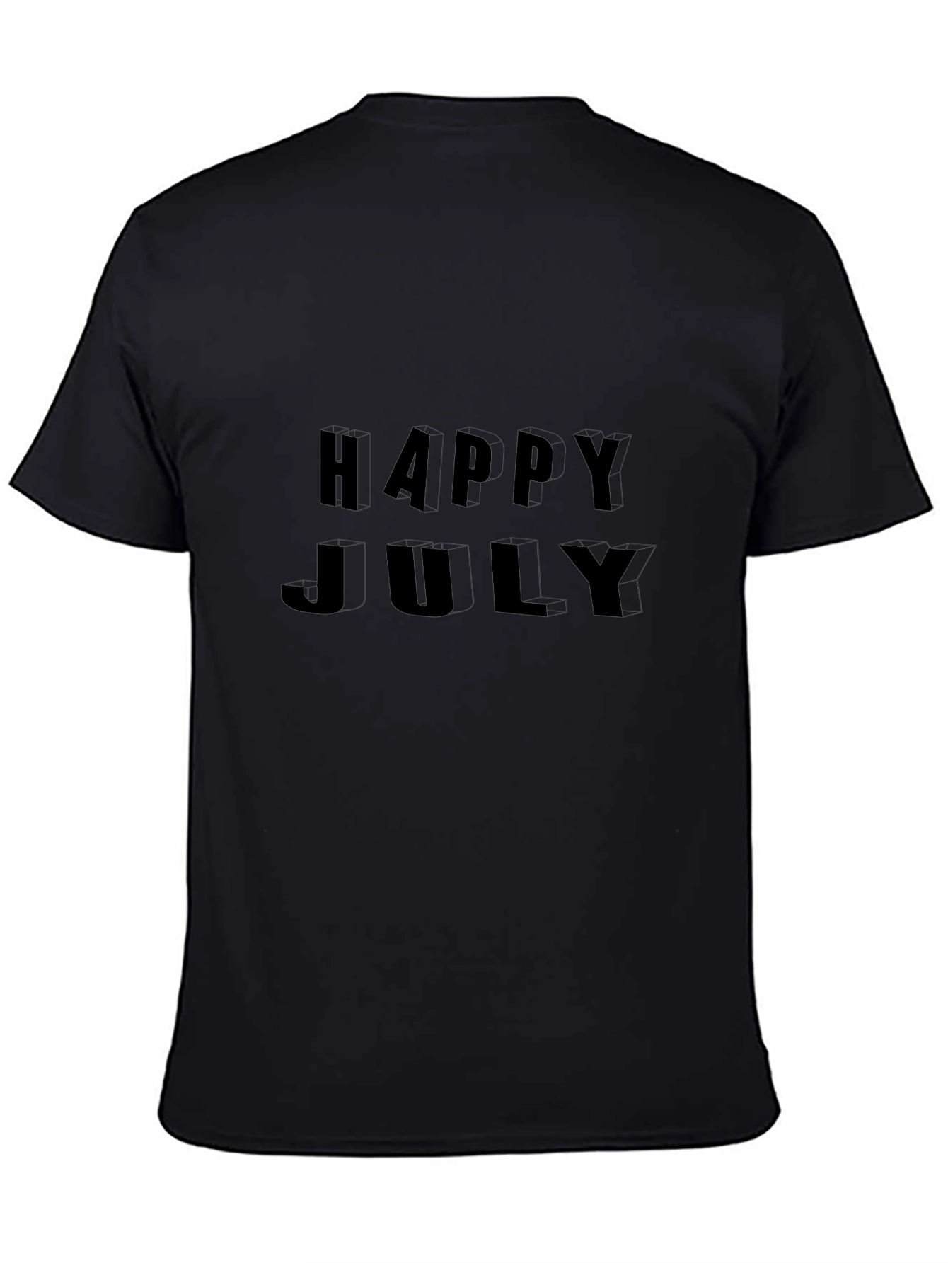 Happy July Graphic Black T-Shirt