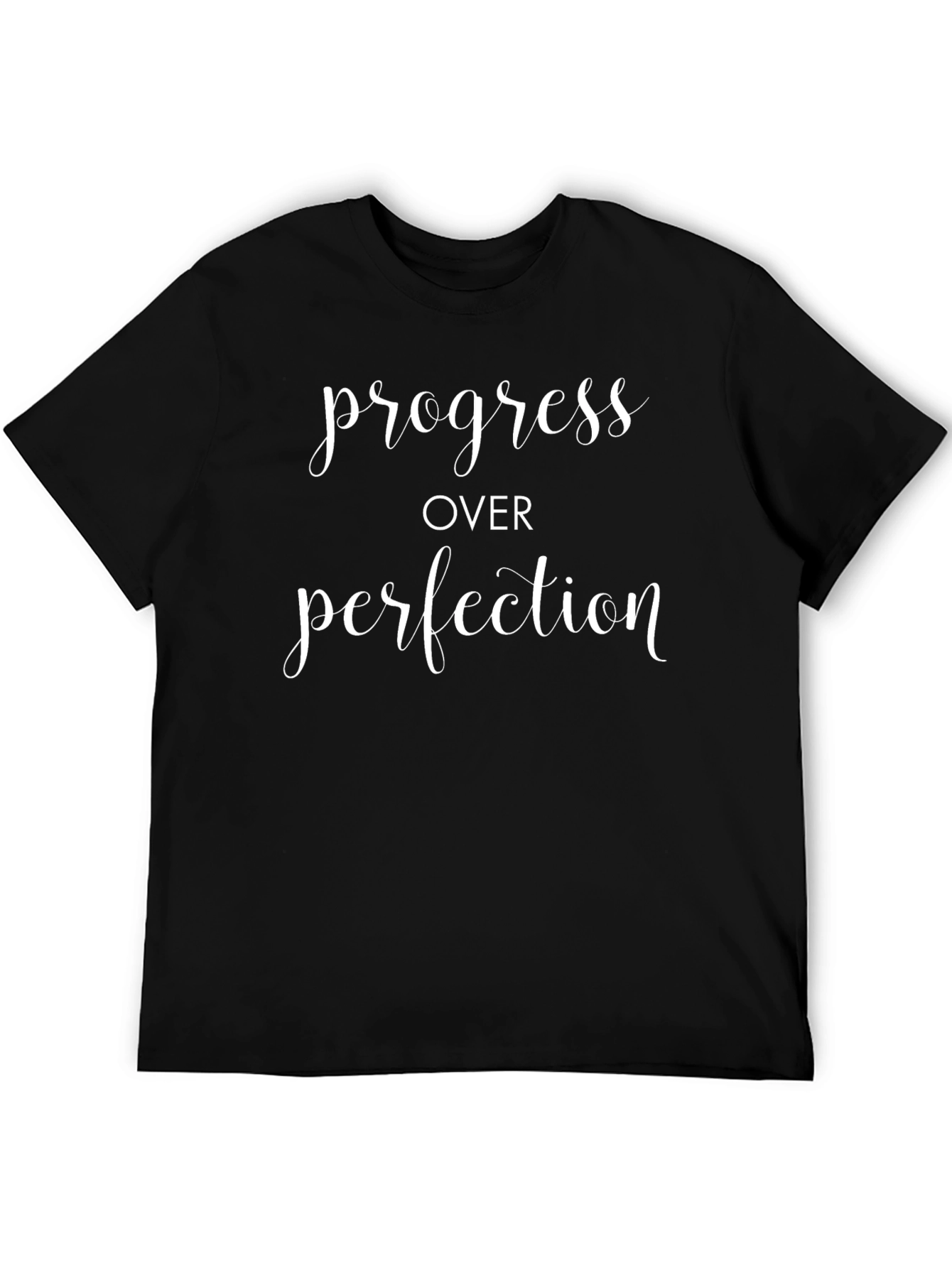 Progress Over Perfection Black Graphic Tee