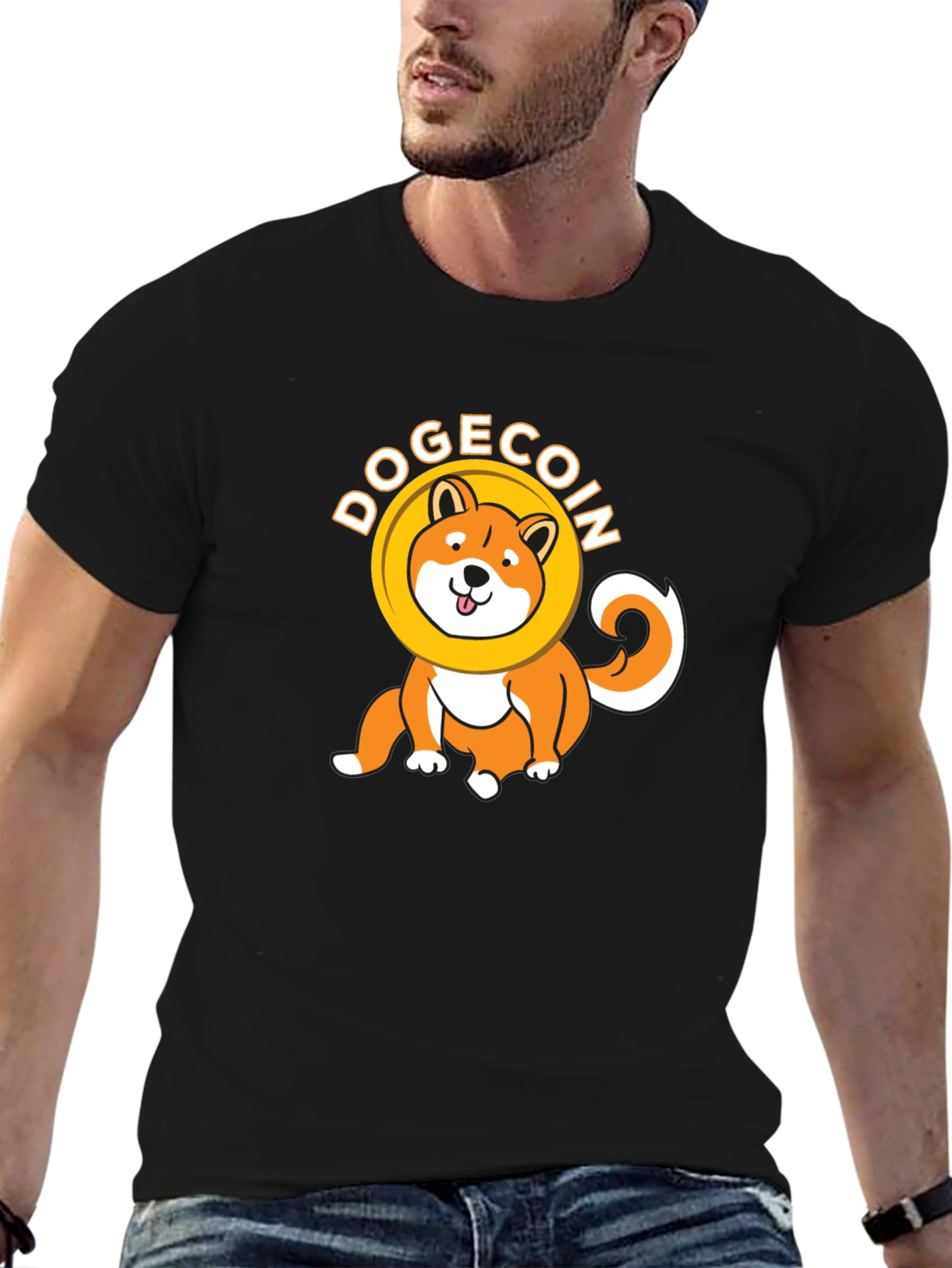 Dogecoin Crypto Black T-Shirt
