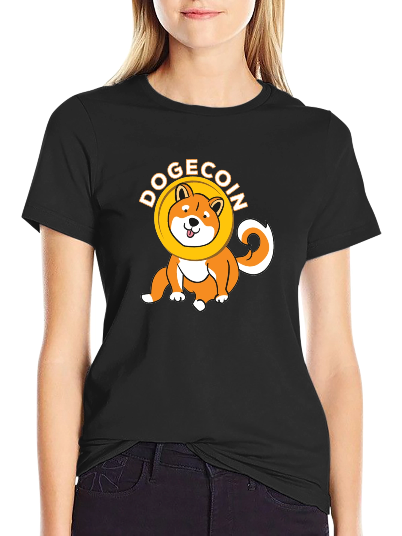 Dogecoin Crypto Black T-Shirt