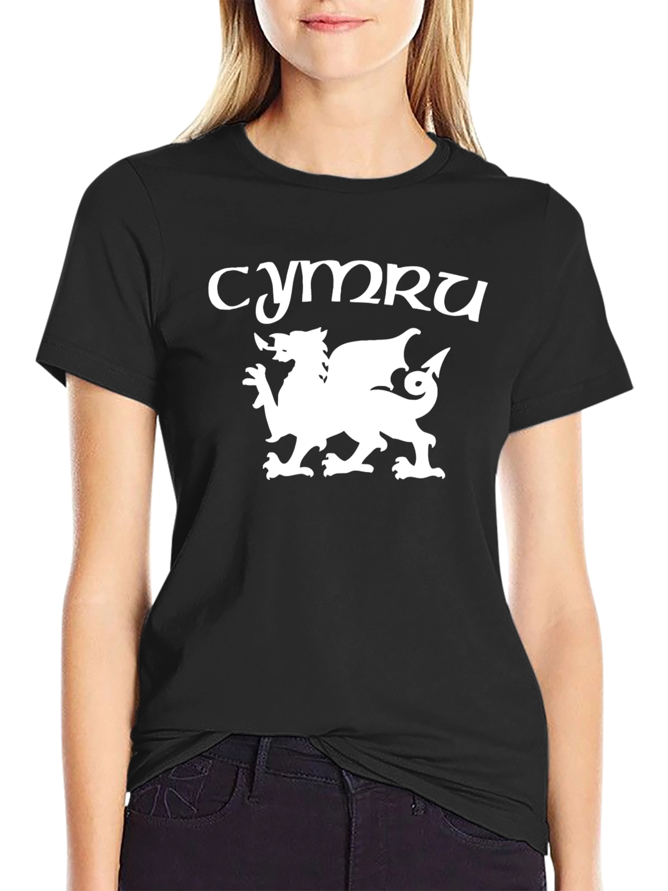 Cymru Dragon Tee - Welsh Pride Black T-Shirt