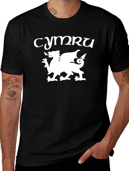 Cymru Dragon Tee - Welsh Pride Black T-Shirt