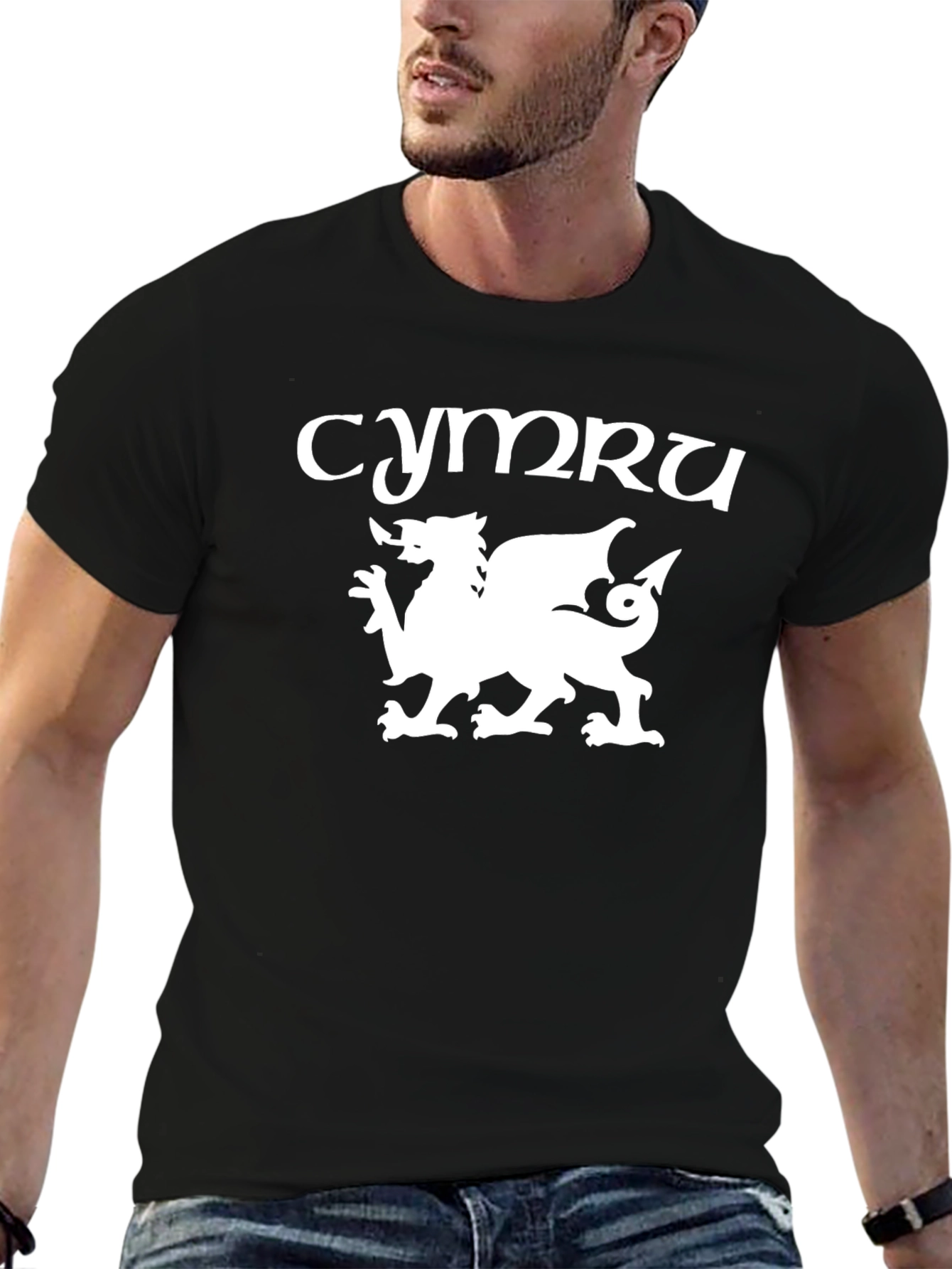Cymru Dragon Tee - Welsh Pride Black T-Shirt