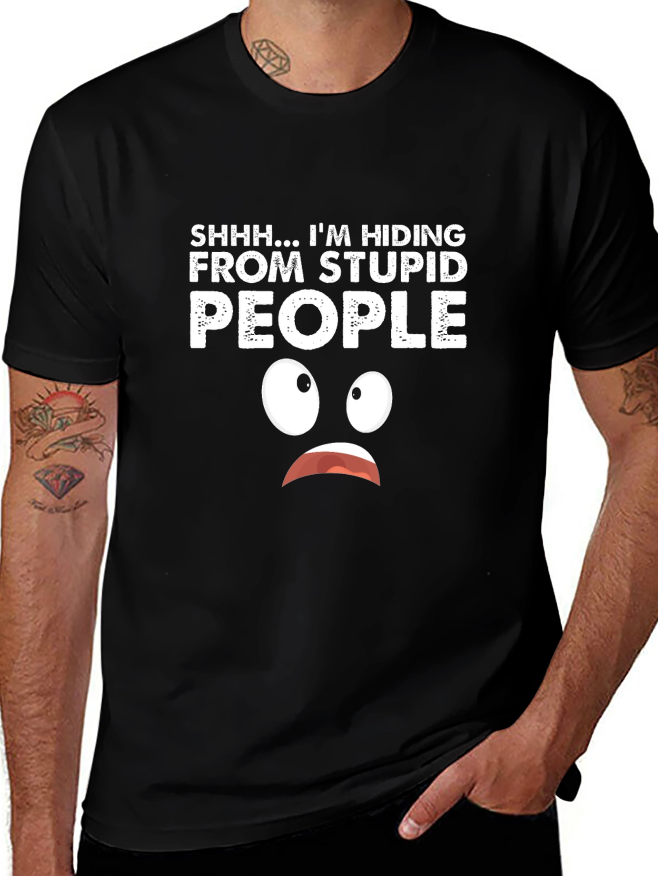Hiding From Stupid People Graphic T-Shirt