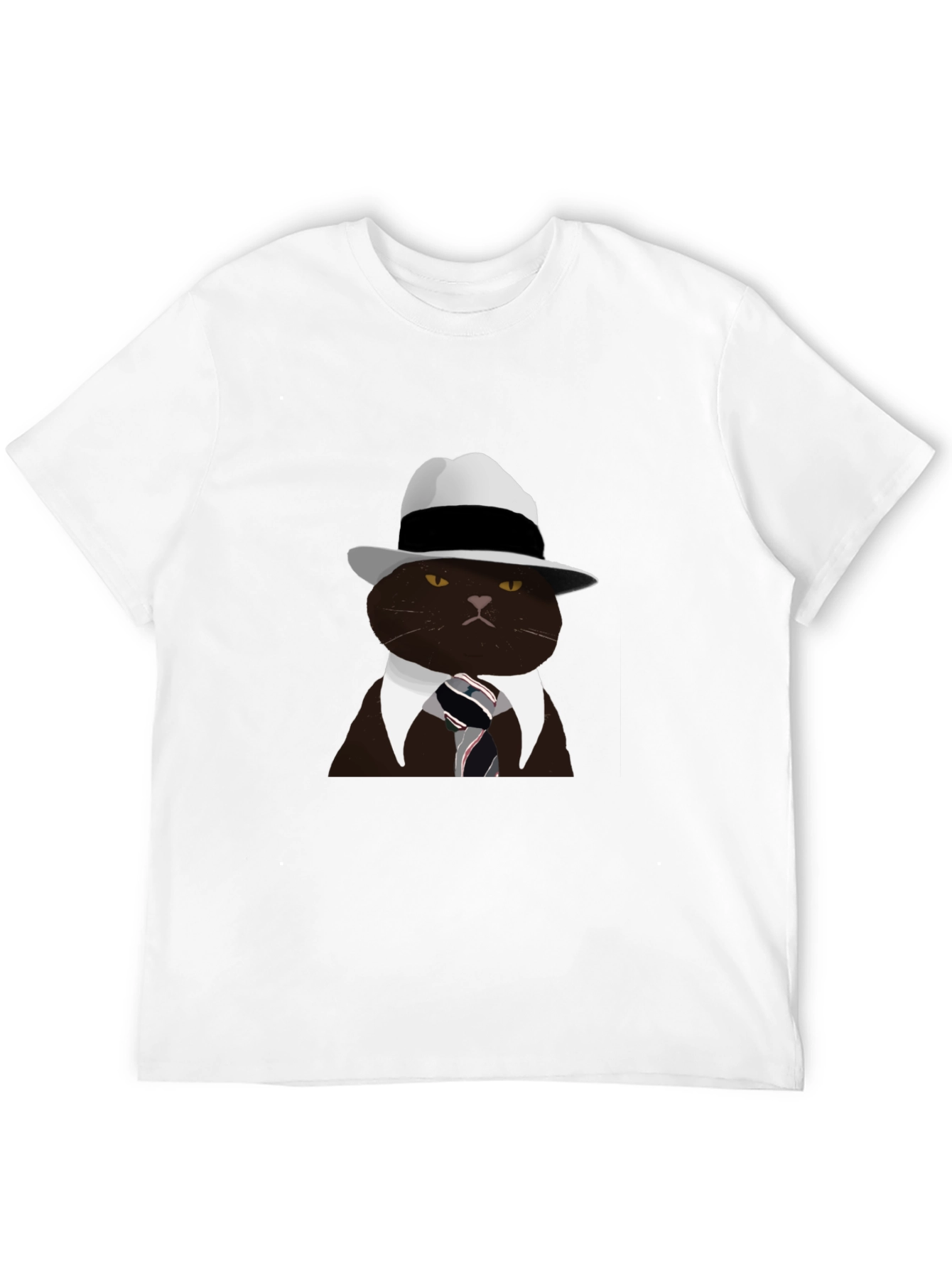 Cool Cat Fedora T-Shirt - Black