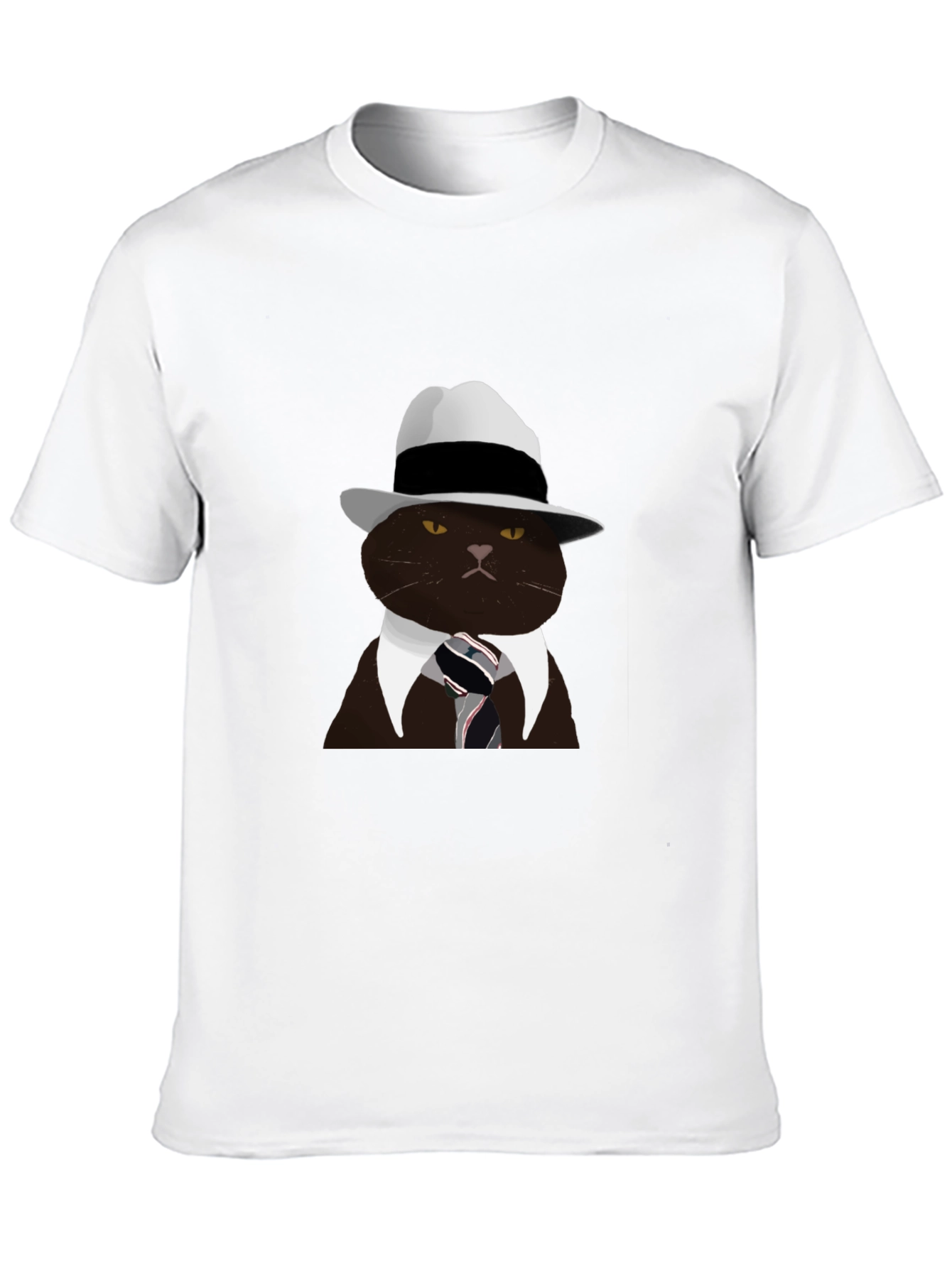 Cool Cat Fedora T-Shirt - Black