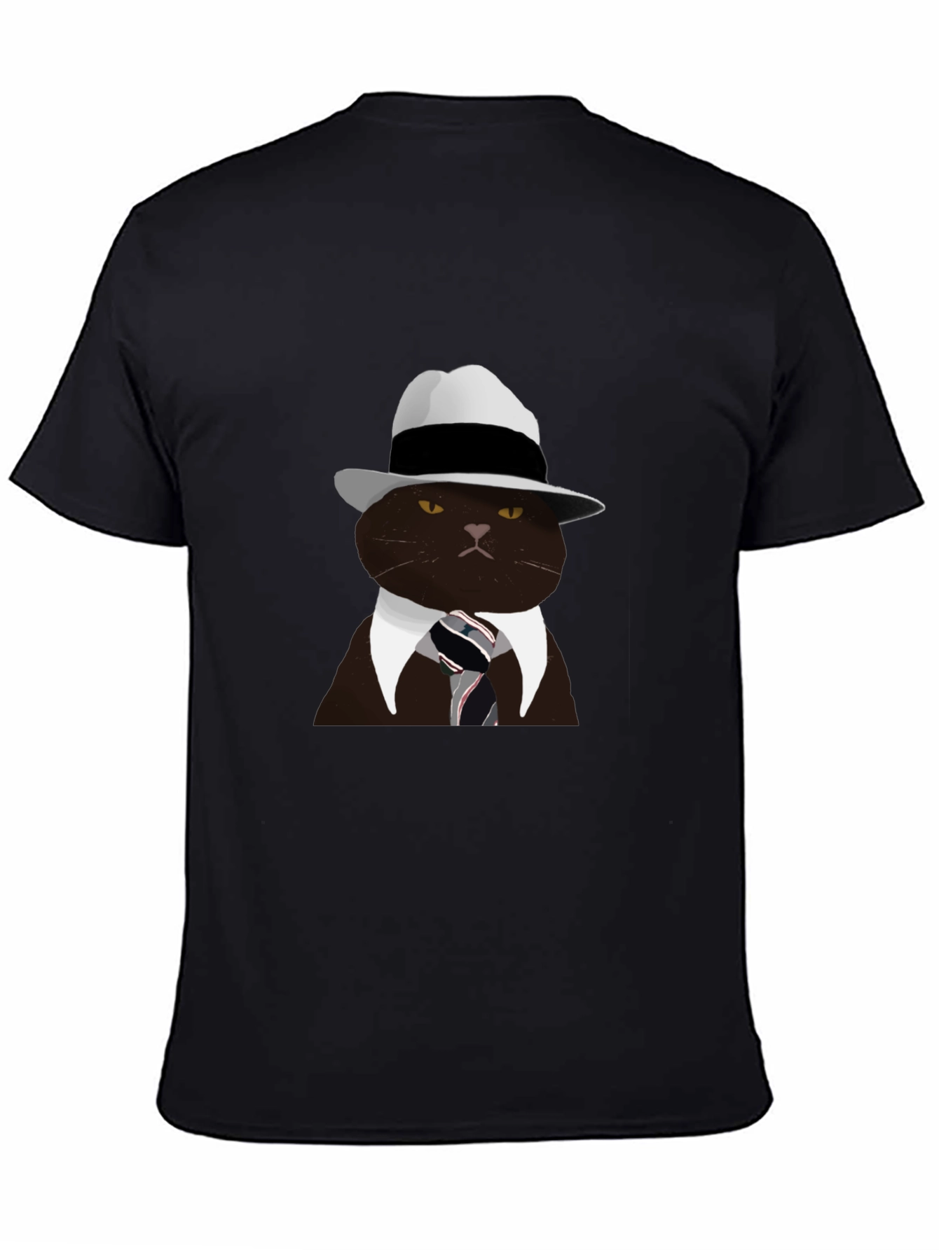 Cool Cat Fedora T-Shirt - Black