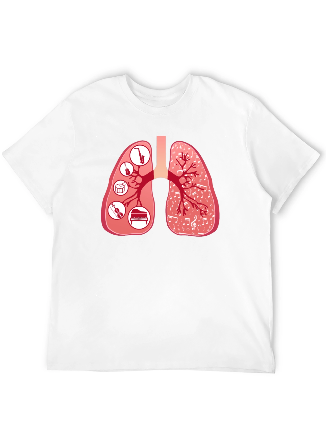 Musical Lungs Graphic Tee - Black Cotton T-Shirt