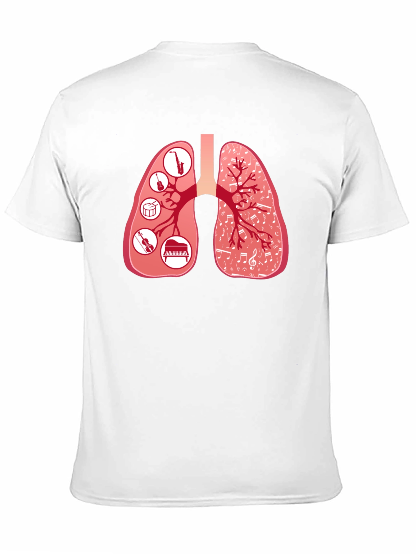Musical Lungs Graphic Tee - Black Cotton T-Shirt