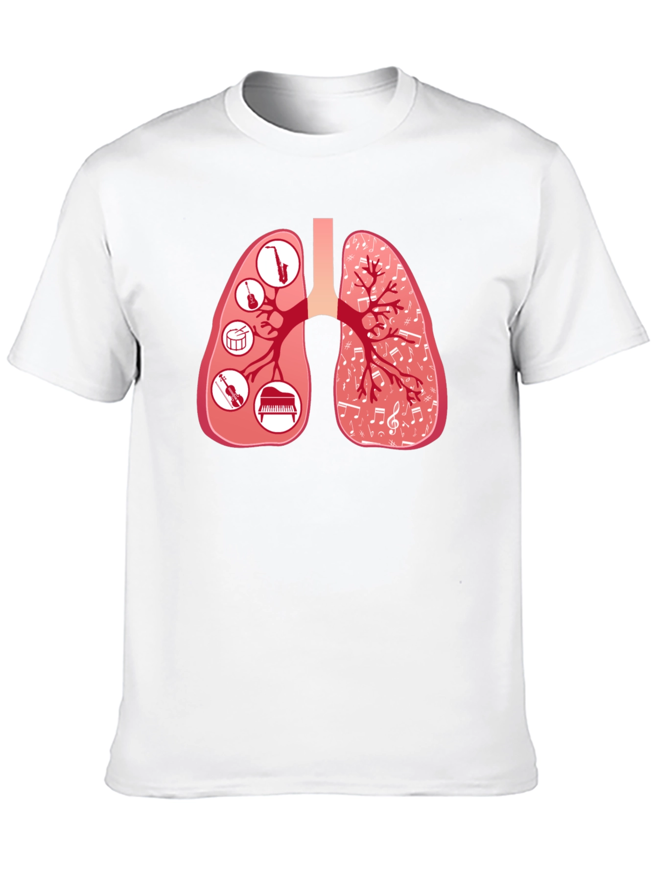 Musical Lungs Graphic Tee - Black Cotton T-Shirt