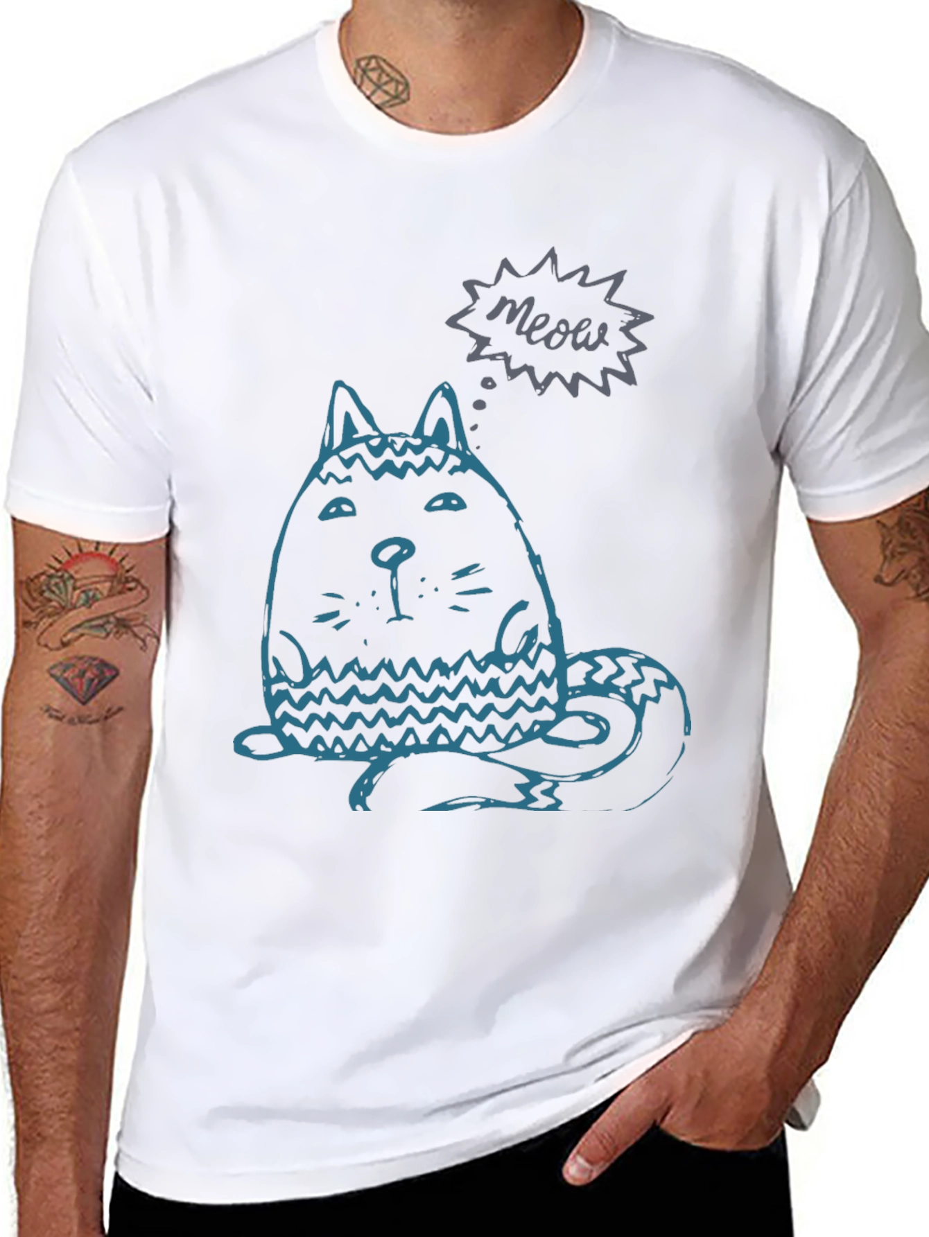 Meow Cat Graphic Tee - Unisex