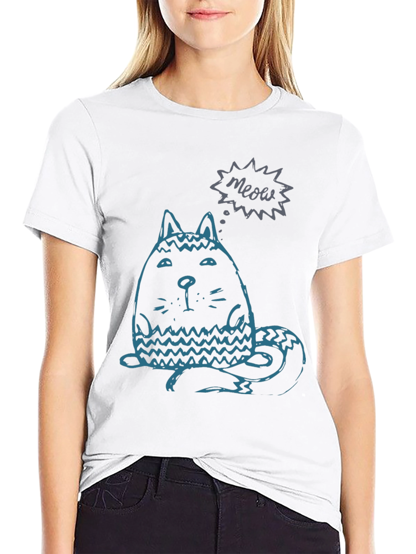 Meow Cat Graphic Tee - Unisex