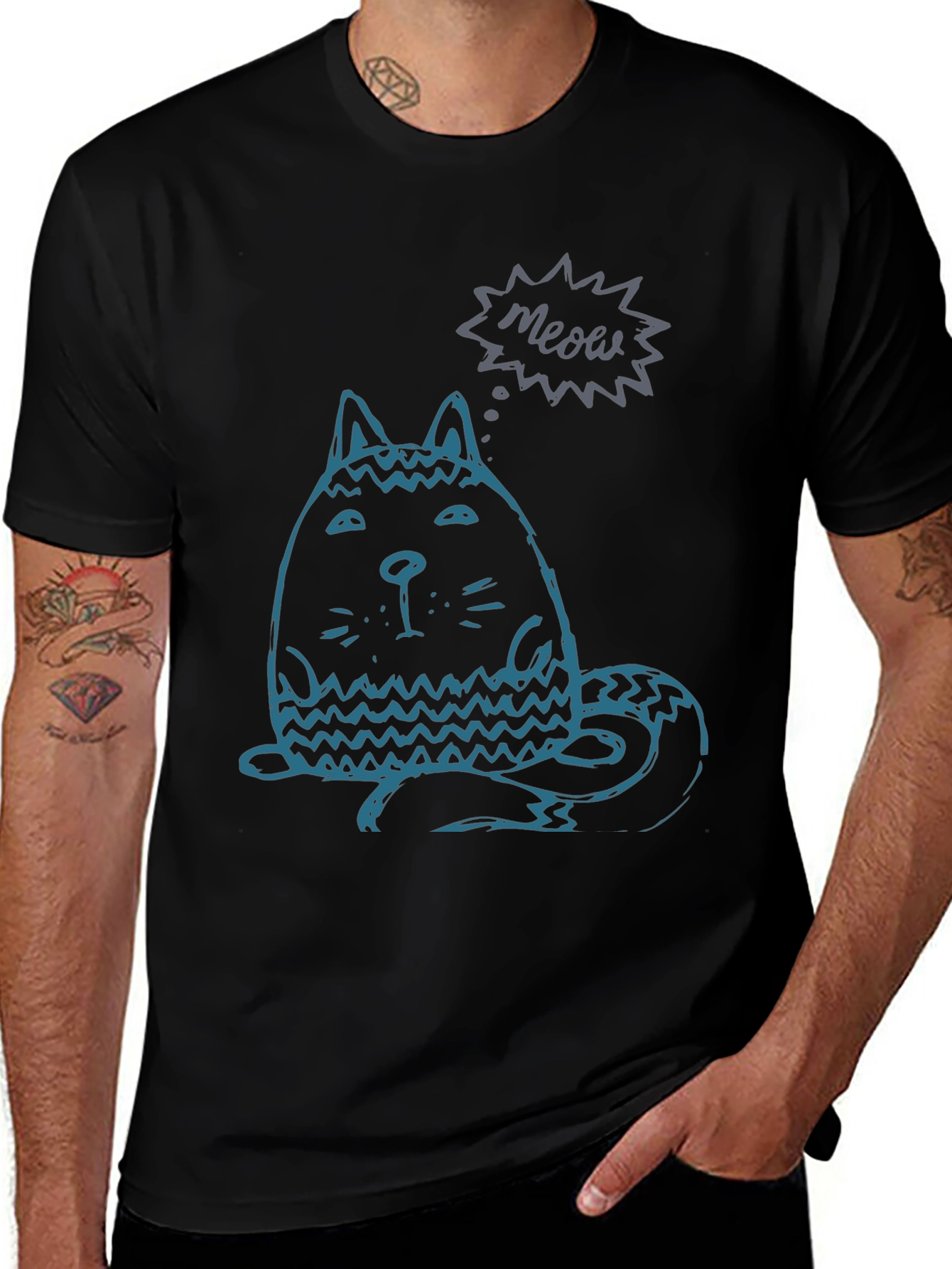 Meow Cat Graphic Tee - Unisex