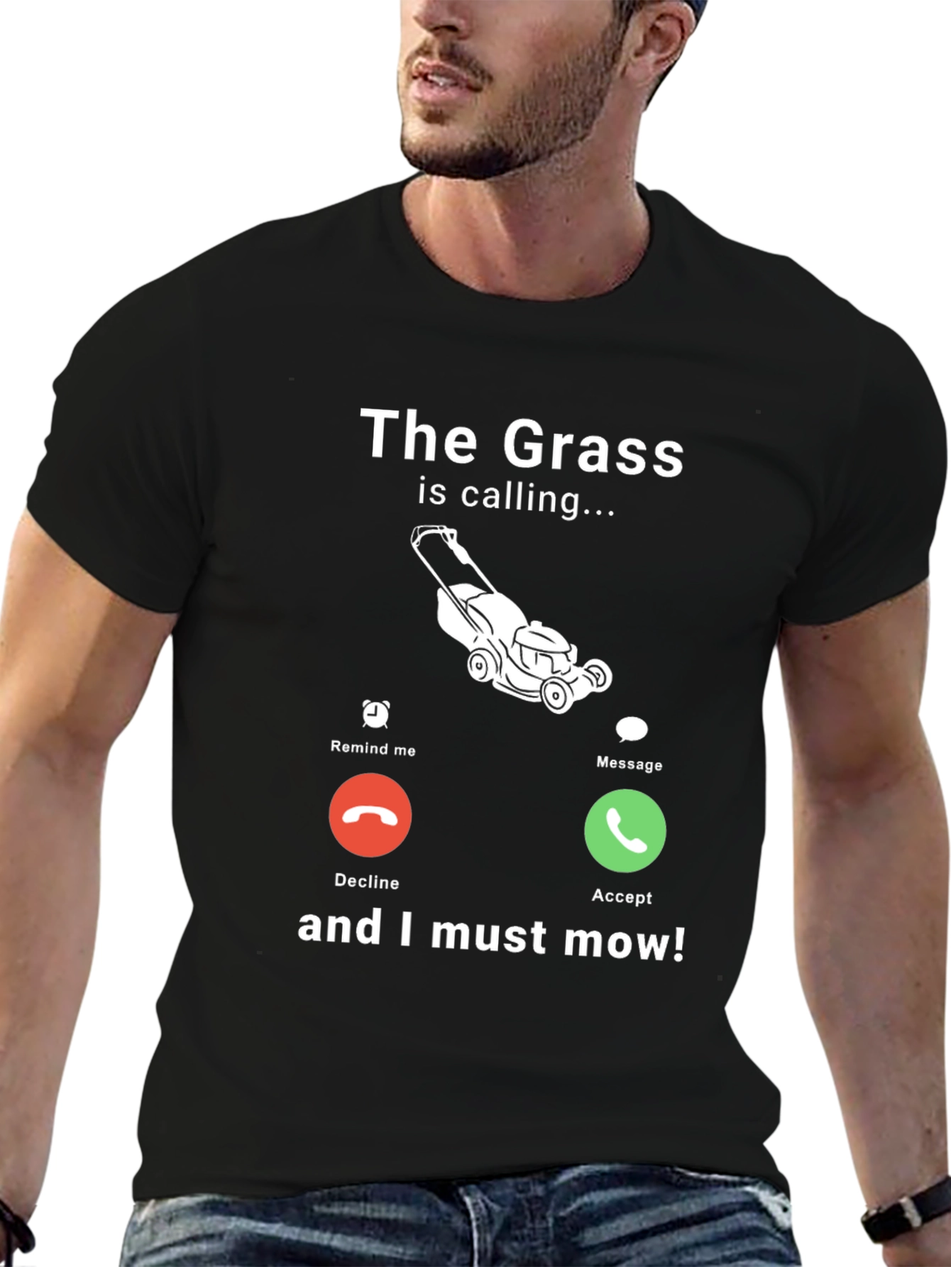 Funny The Grass is Calling Mens Graphic T-Shirt