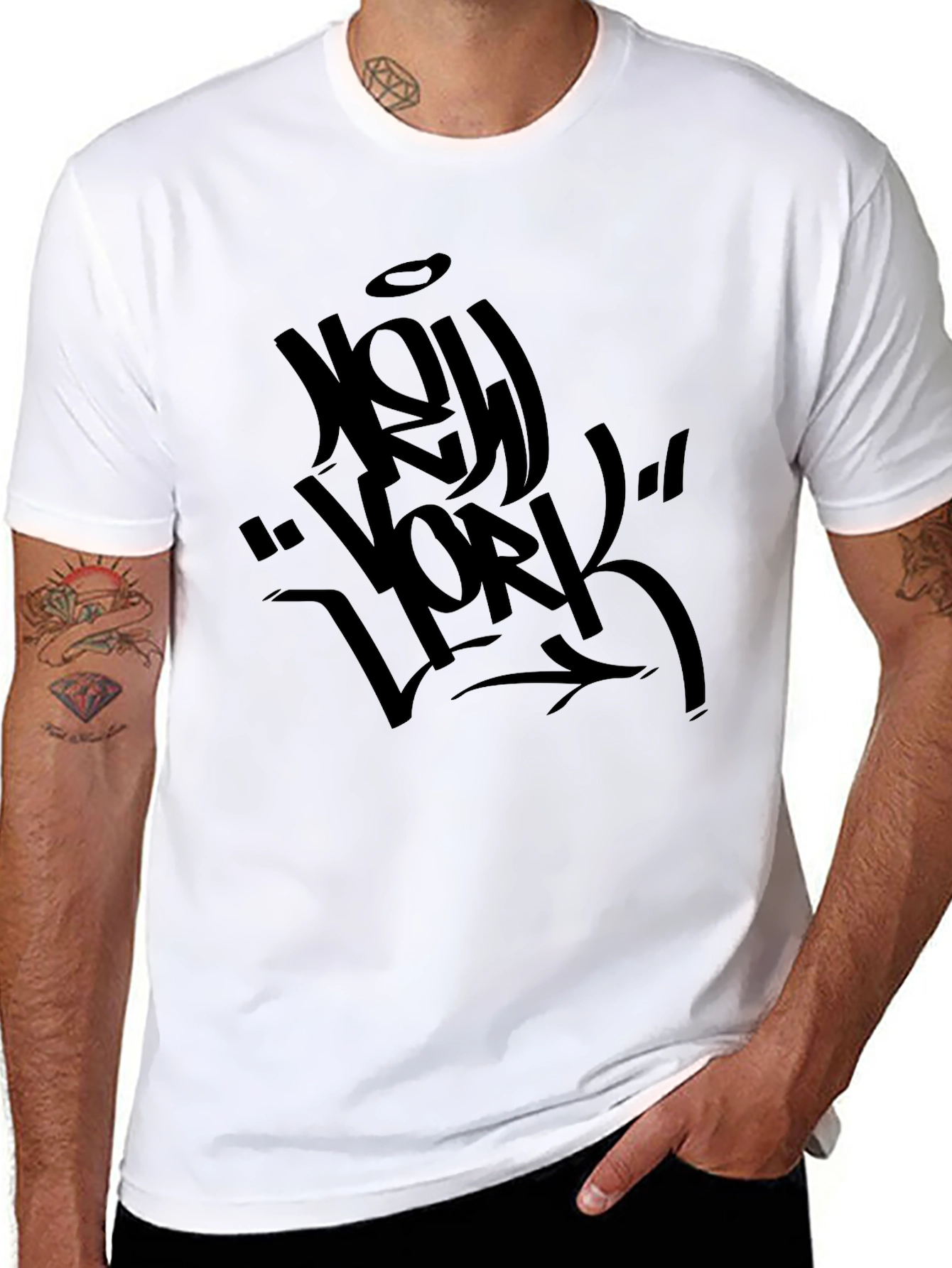 New York Graffiti Style Black T-Shirt