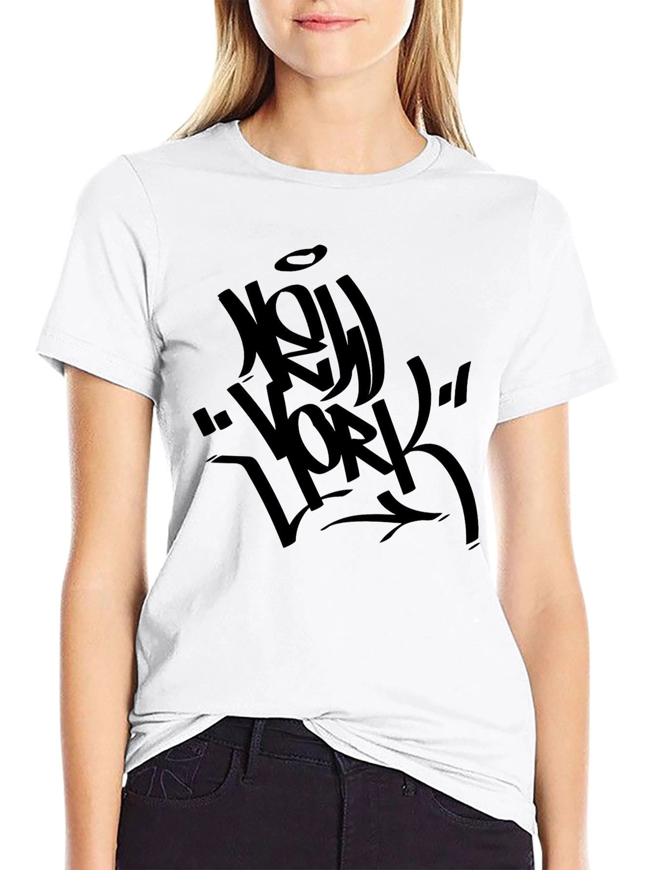 New York Graffiti Style Black T-Shirt