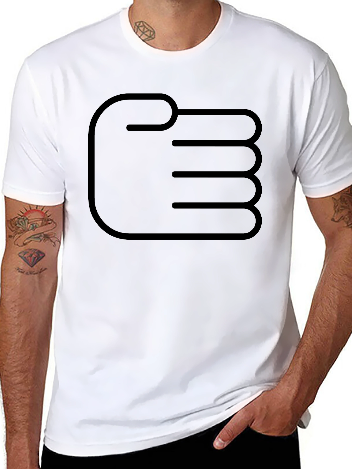 Graphic Fist Design Black T-Shirt
