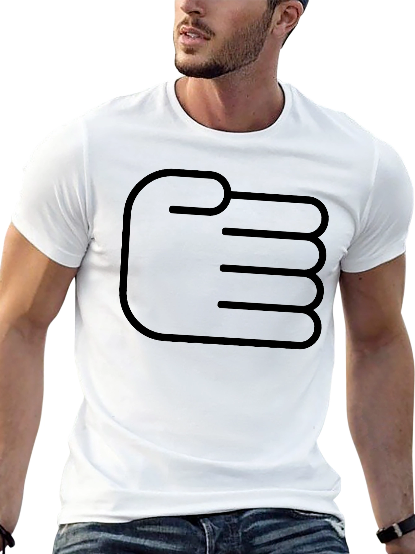 Graphic Fist Design Black T-Shirt