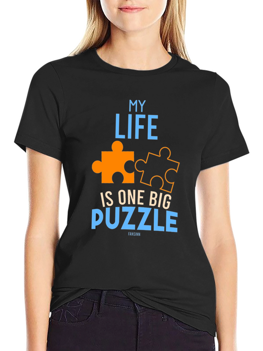 Puzzle Piece Graphic Tee - My Life Is One Big Puzzle