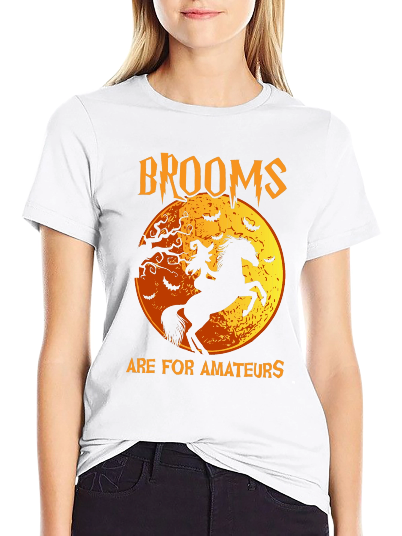 Halloween Witch & Horse Graphic Tee